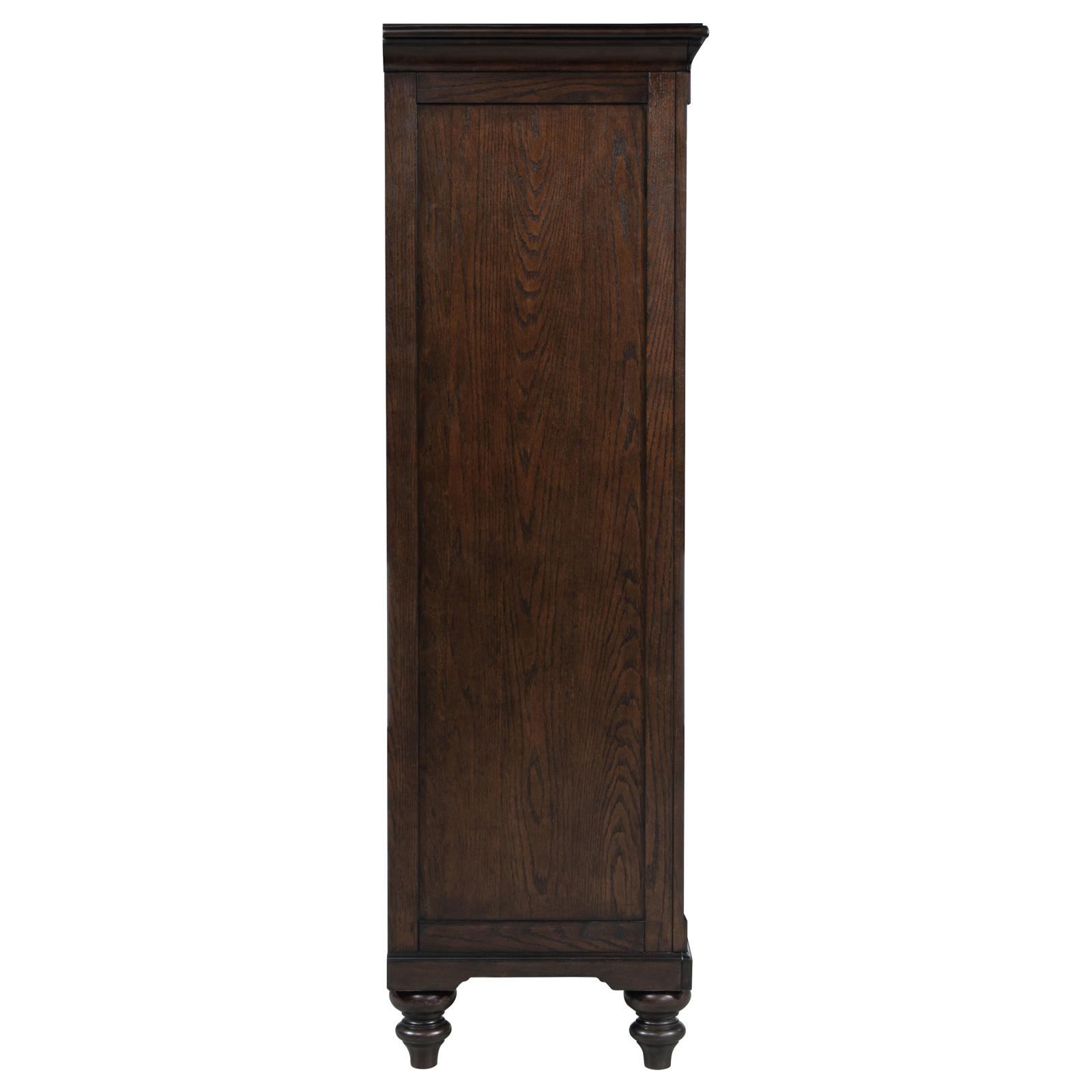 Andover 6-drawer Tempered Glass Door Chest Dark Oak - Image 8