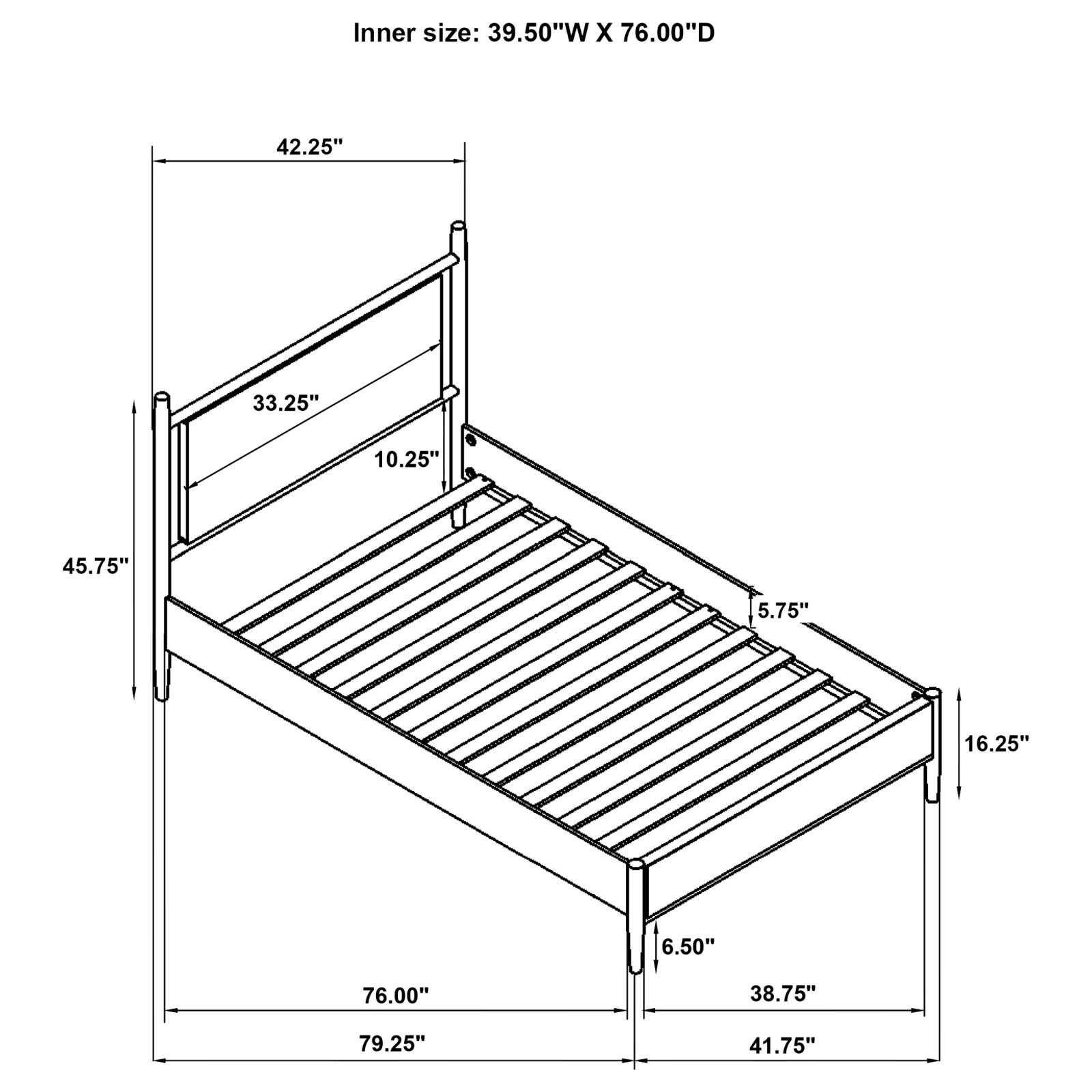 Mason 46-inch Twin Panel Platform Bed Grey and Light Brown - Image 10
