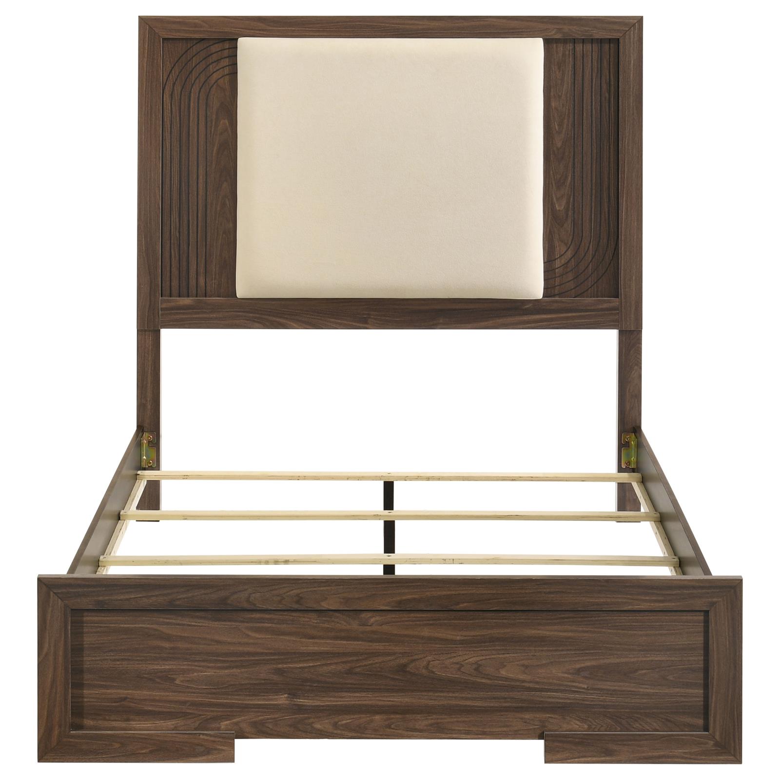 Etienne Full Velvet Upholstered Panel Bed Walnut - Image 4
