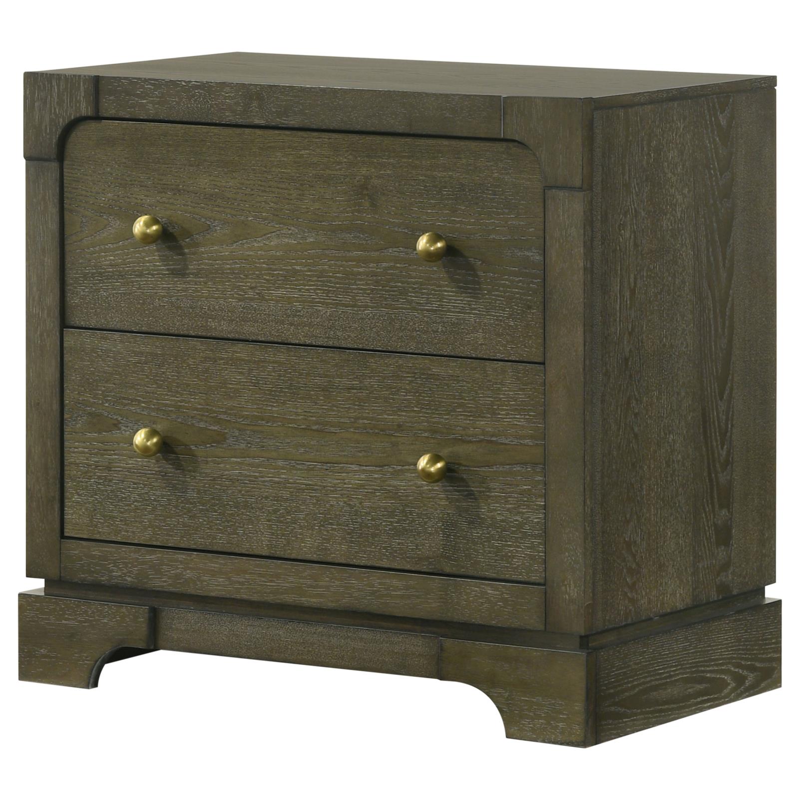Gran Park 2-drawer Nightstand Bedside Table Dark Cocoa - Image 4