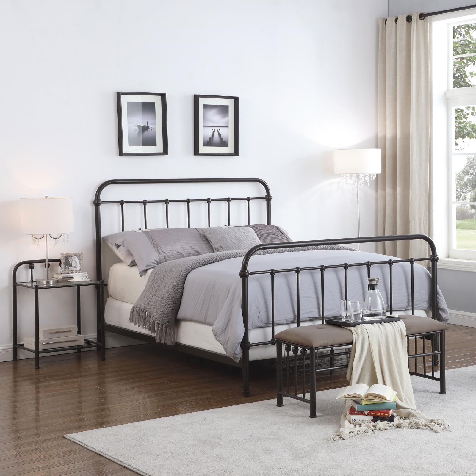 Livingston Metal Queen Open Frame Bed Dark Bronze - Image 12