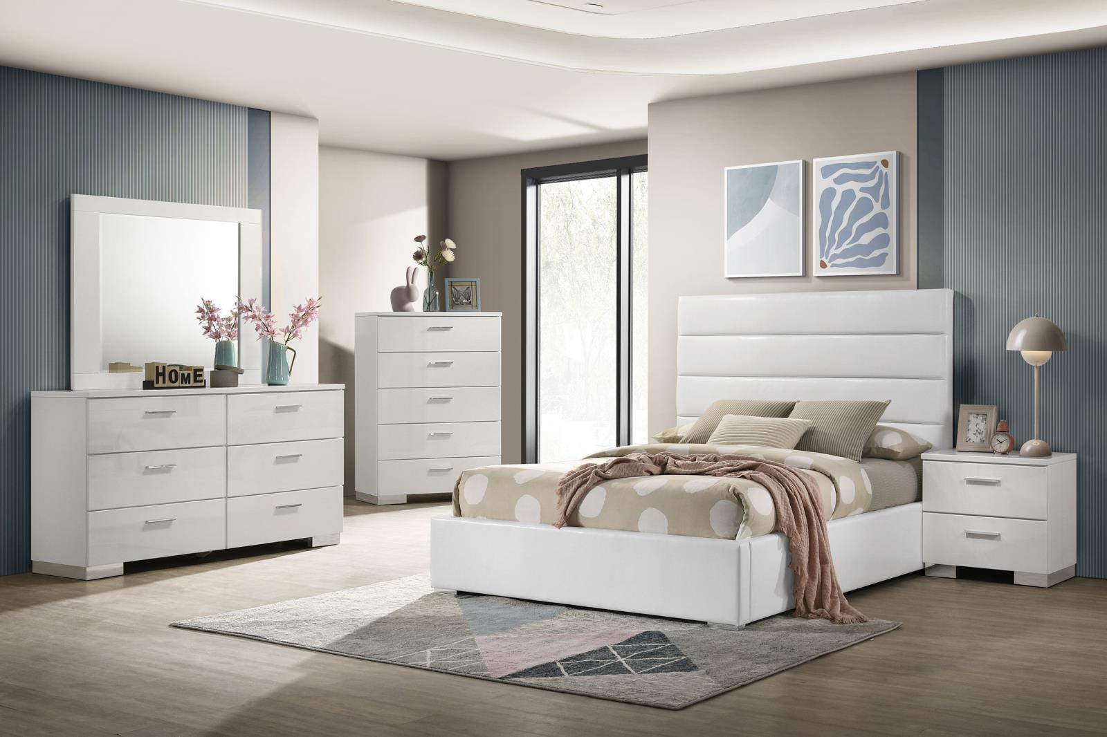 Felicity Bedroom Set White High Gloss - Image 17