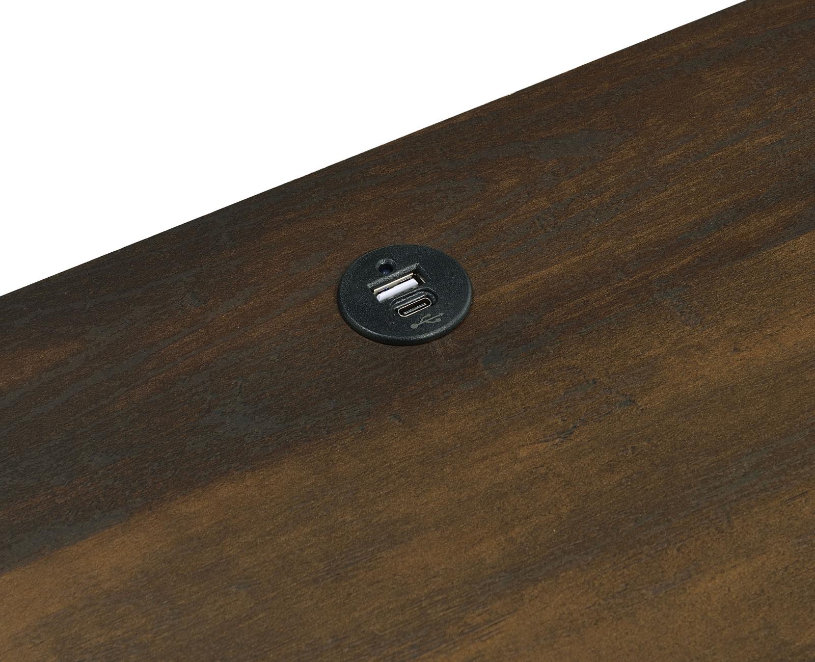 Westpark 2-drawer Nightstand LED Lights and USB Dark Pine - Image 11