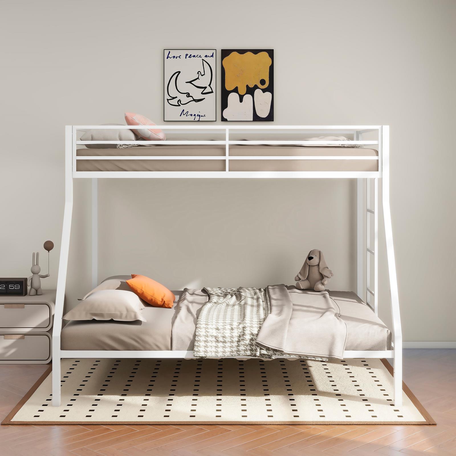 Alevera Metal Twin Over Full Bunk Bed with Ladder - Image 11