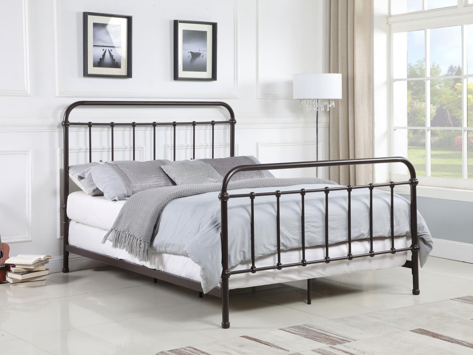 Livingston Metal Queen Open Frame Bed Dark Bronze - Image 2
