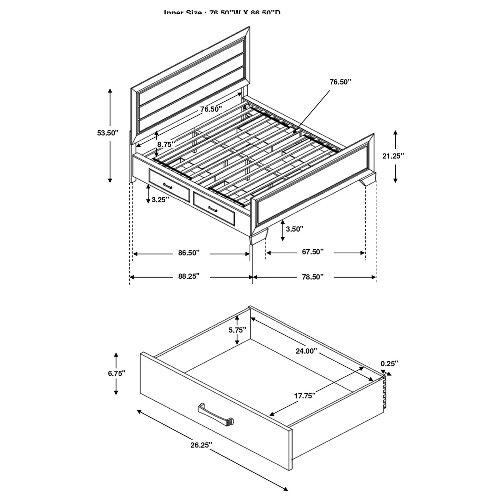 Kauffman Wood California King Storage Panel Bed Dark Cocoa - Image 13