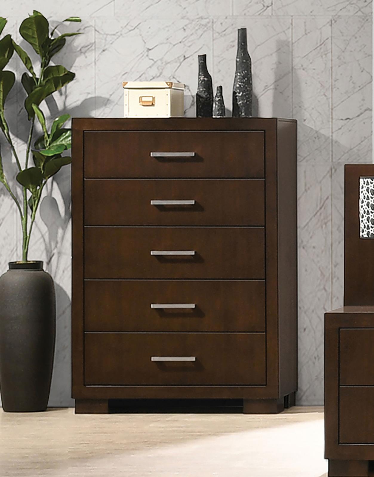 Jessica 5-drawer Bedroom Chest Cappuccino - Image 2