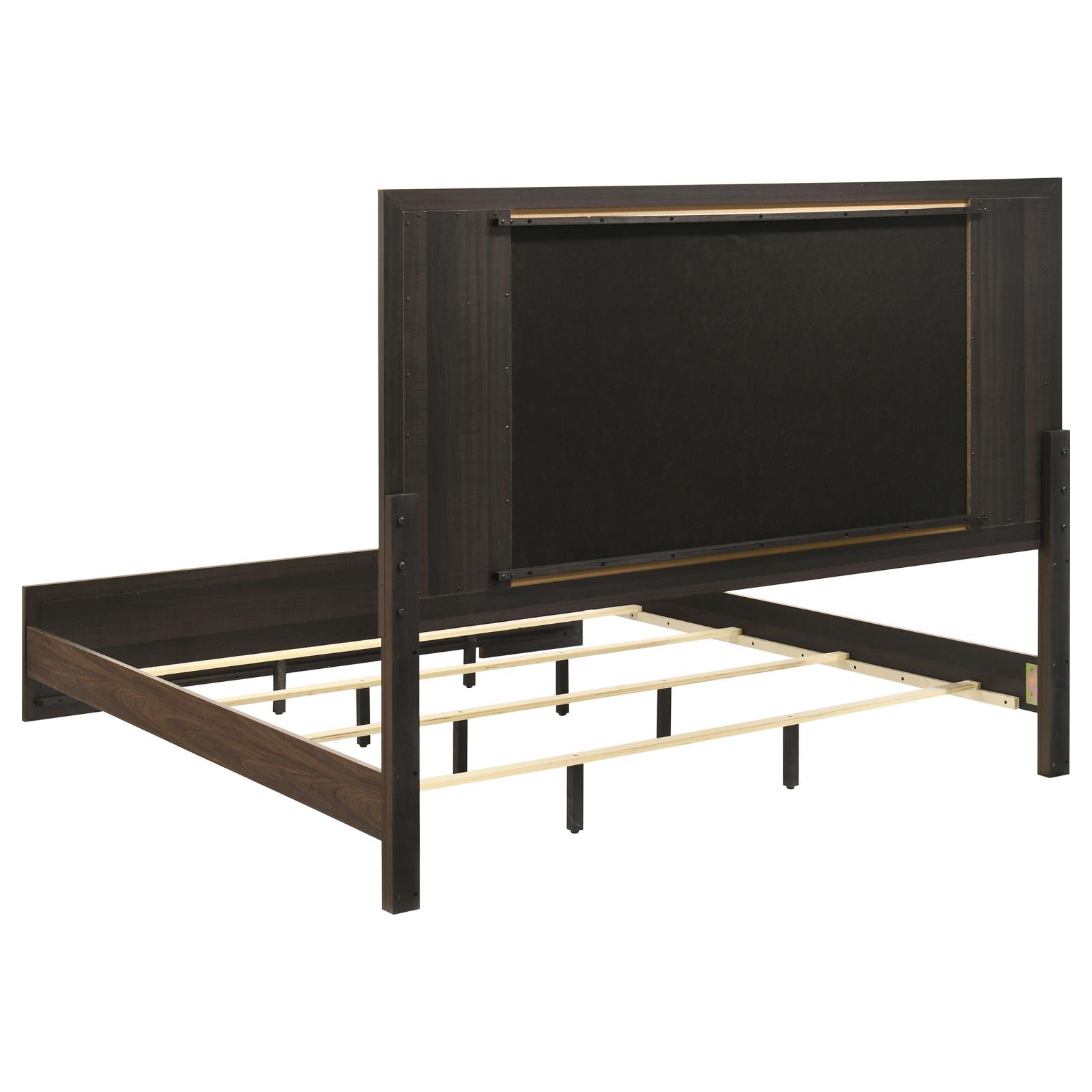 Etienne Eastern King Velvet Upholstered Panel Bed Walnut - Image 5