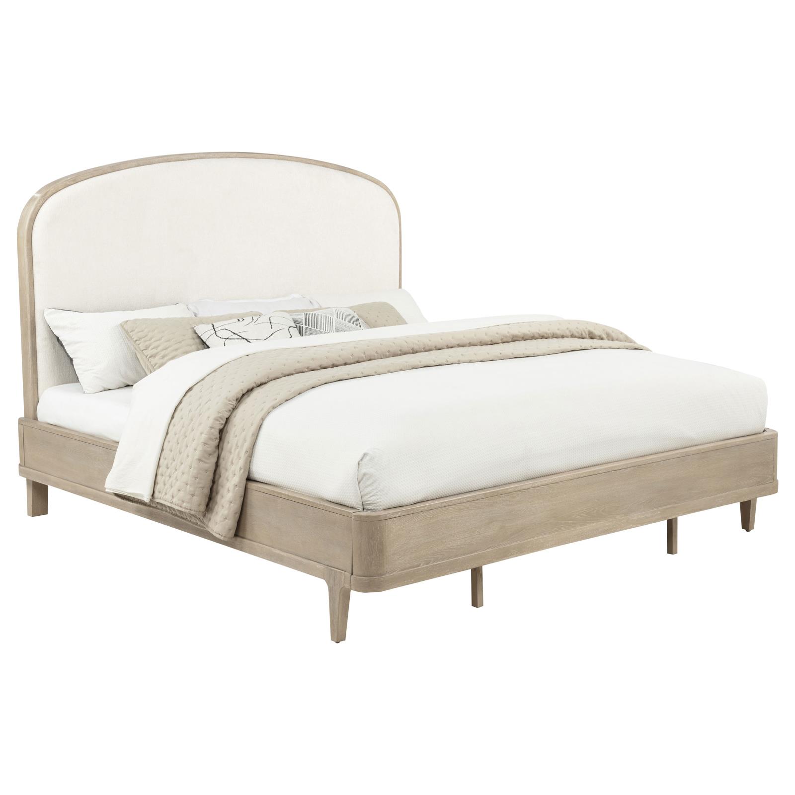 Lucaire Queen Upholstered Panel Bed Sandstone - Image 3