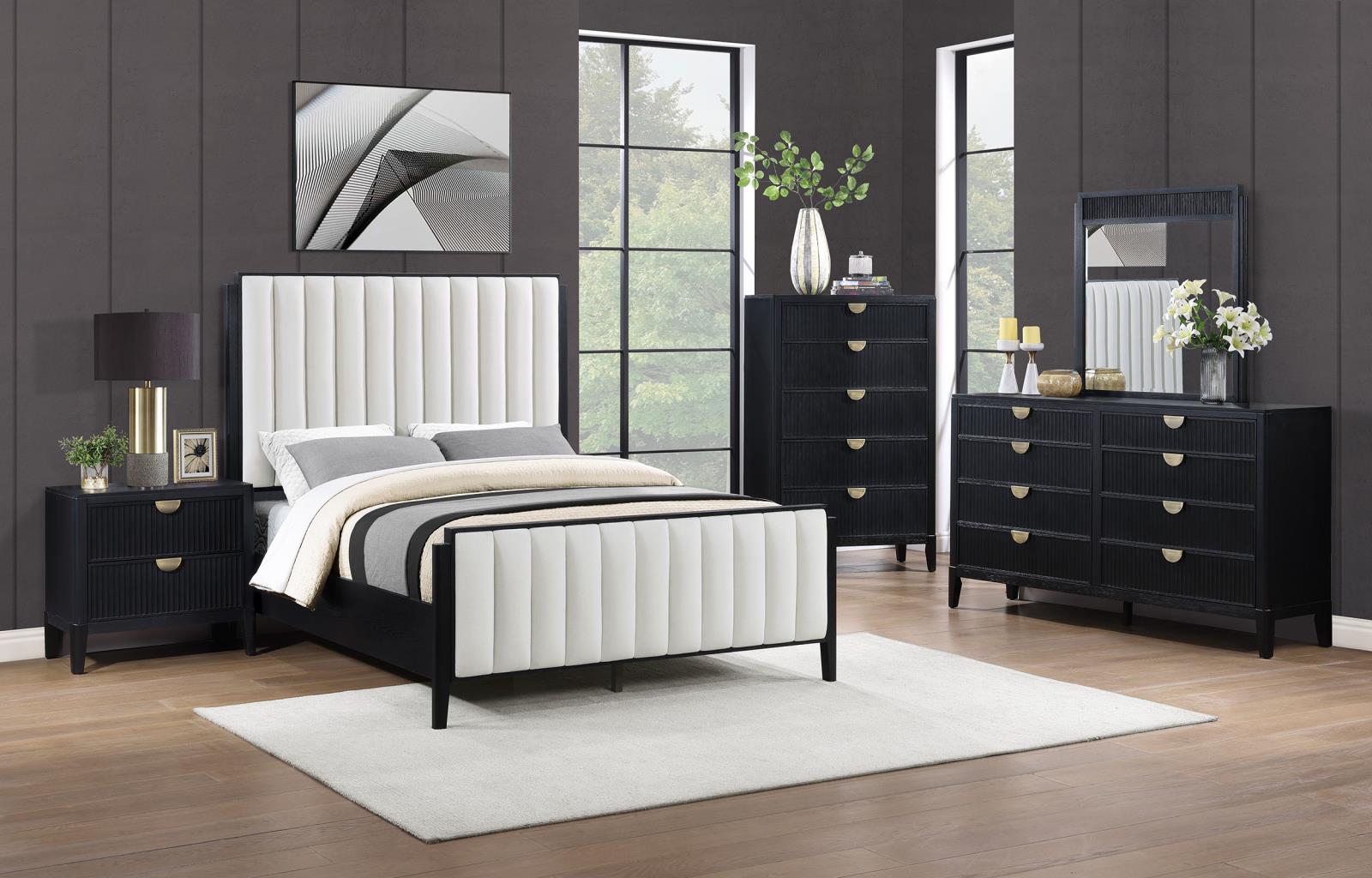 Brookmead 60-inch Upholstered California King Bed Black - Image 12