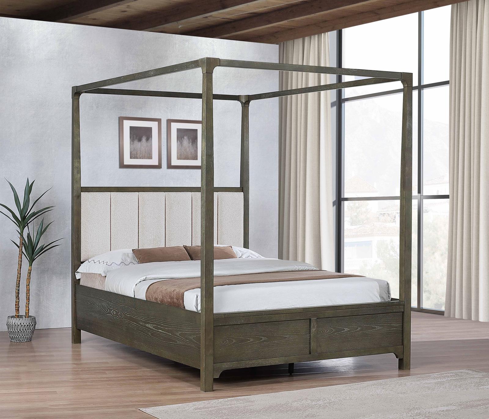 Gran Park Queen Canopy Bed Dark Cocoa - Image 2