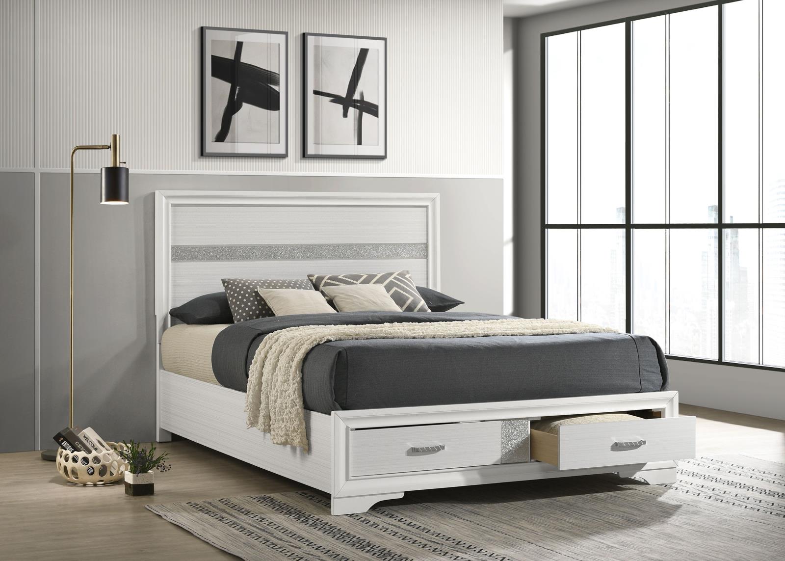 Miranda 51-inch Wood Queen Storage Panel Bed - Image 2