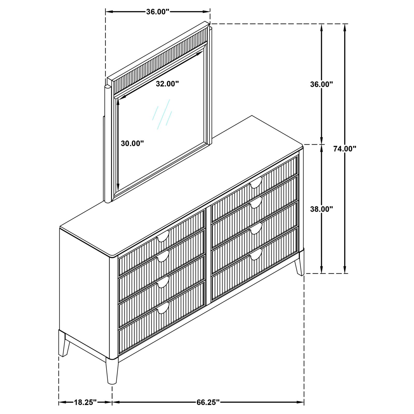 Brookmead 8-drawer Dresser with Mirror Black - Image 12