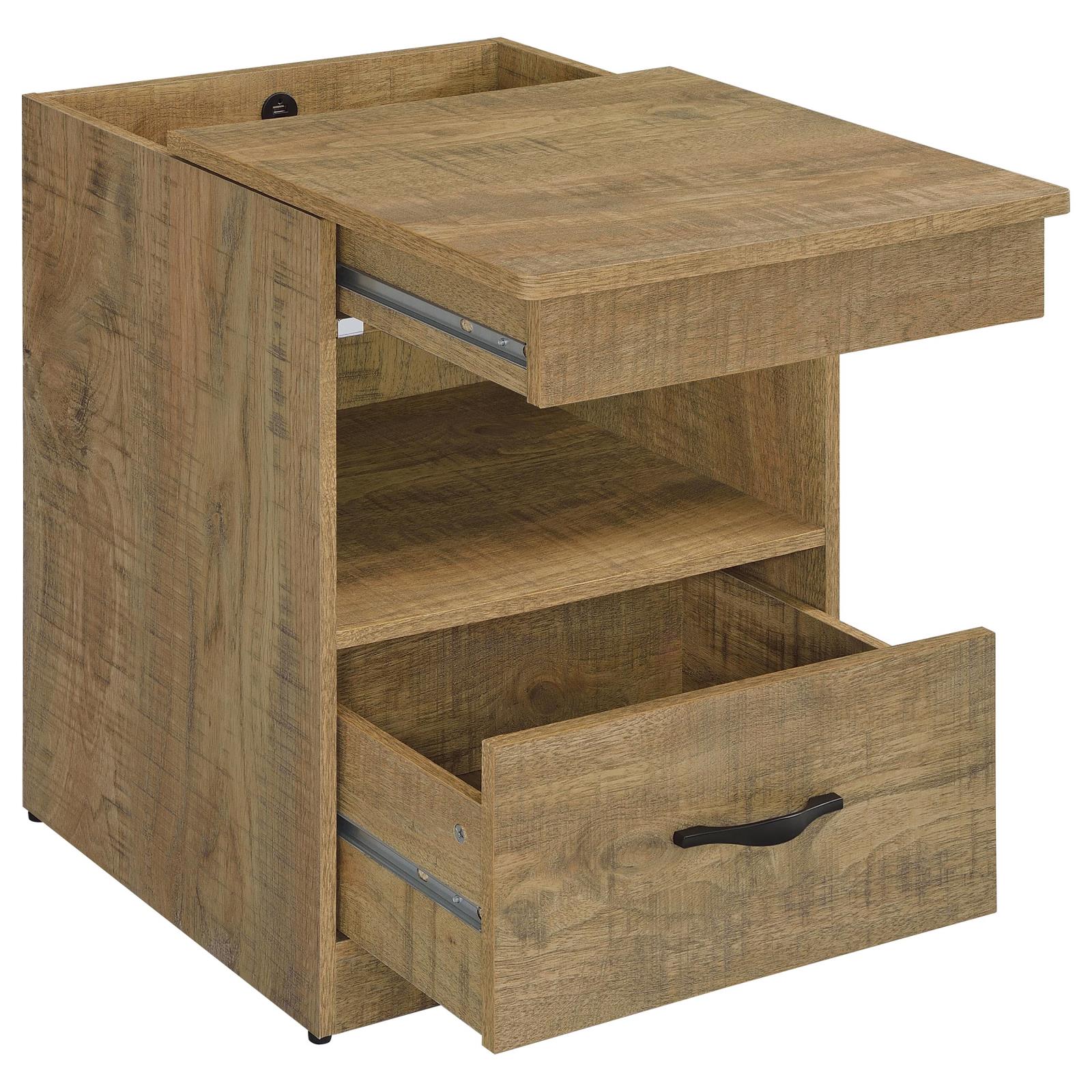 Fabre 1-drawer Extendable Top Nightstand Bedside Table Mango - Image 3