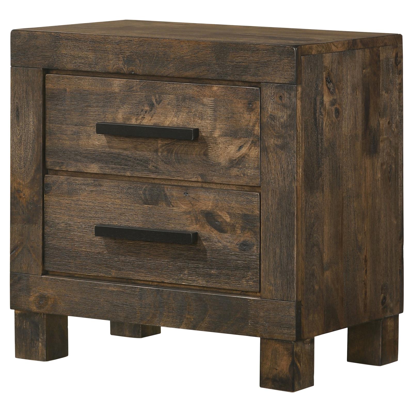Woodmont 2-drawer Nightstand Rustic Golden Brown - Image 4