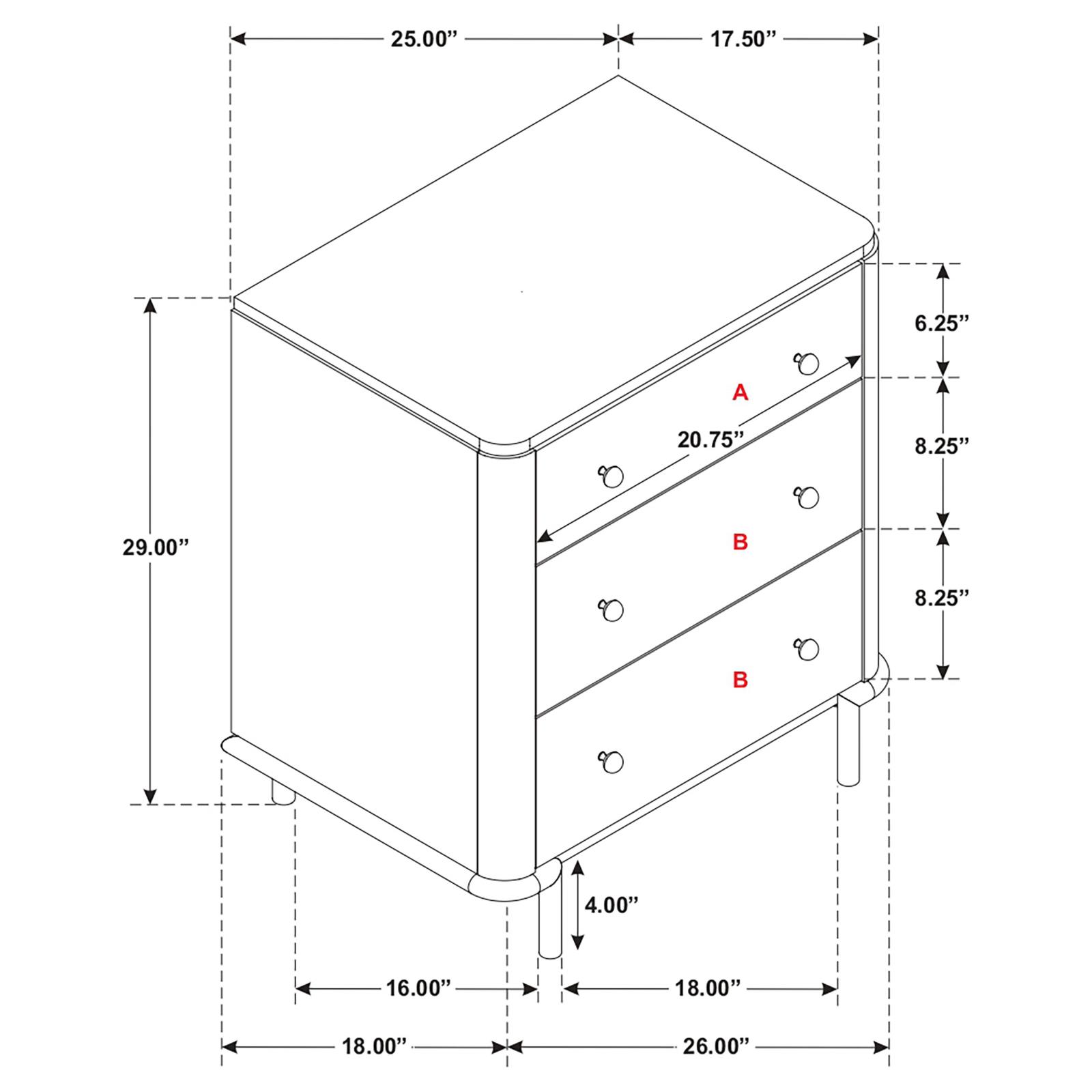 Arini 3-drawer Nightstand Sand Wash - Image 12