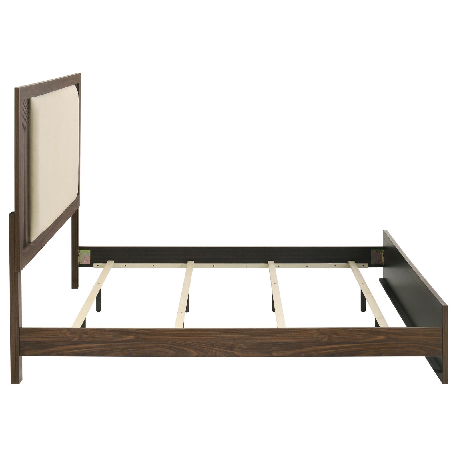Etienne Eastern King Velvet Upholstered Panel Bed Walnut - Image 6