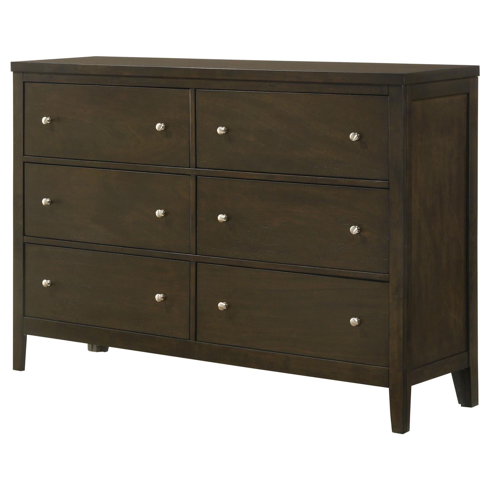 Wilkes Transitional 6-Drawer Dresser with Metal Knobs Dark Cocoa - Image 4