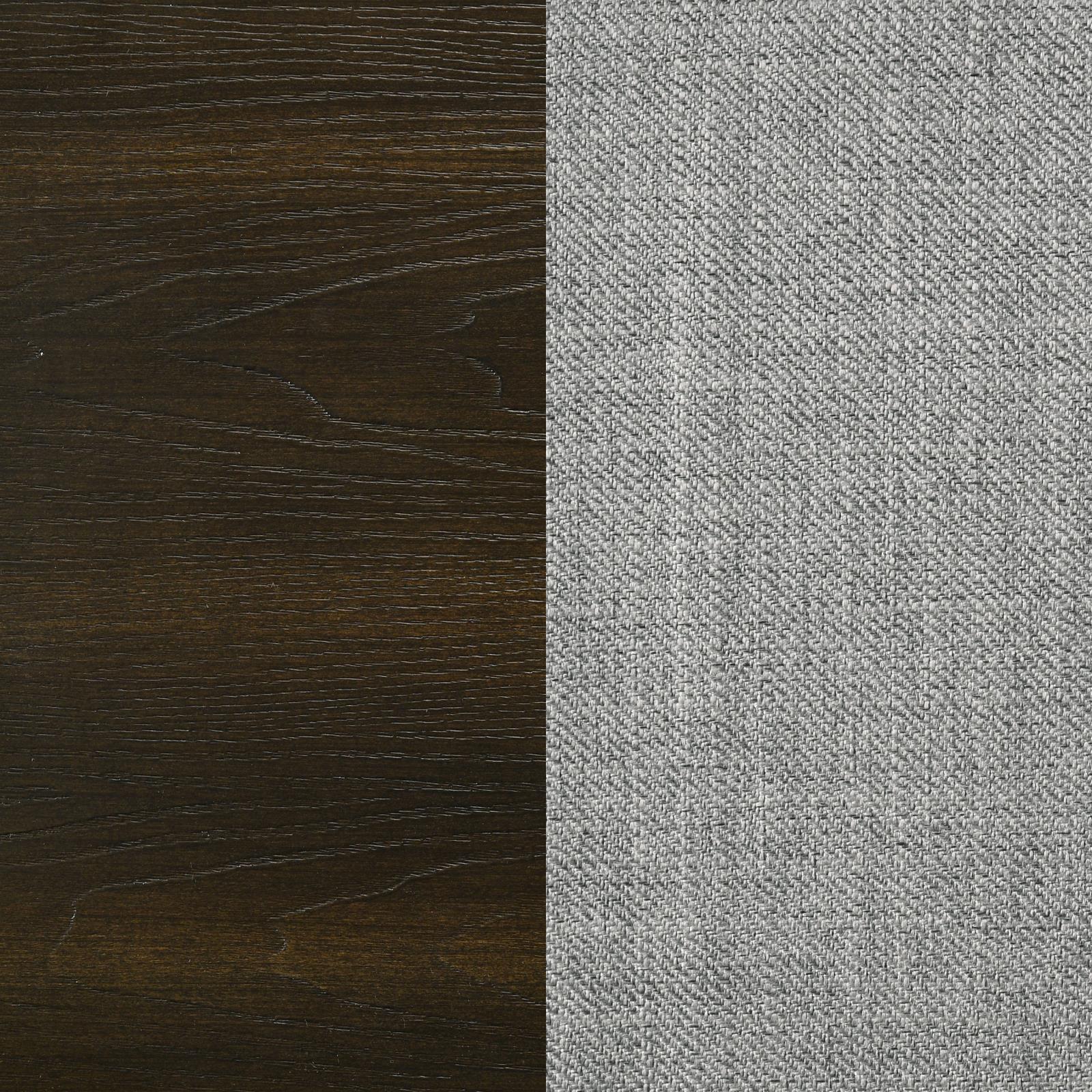 Atlas 64-inch Queen Upholstered Panel Bed Grey and Dark Oak - Image 10