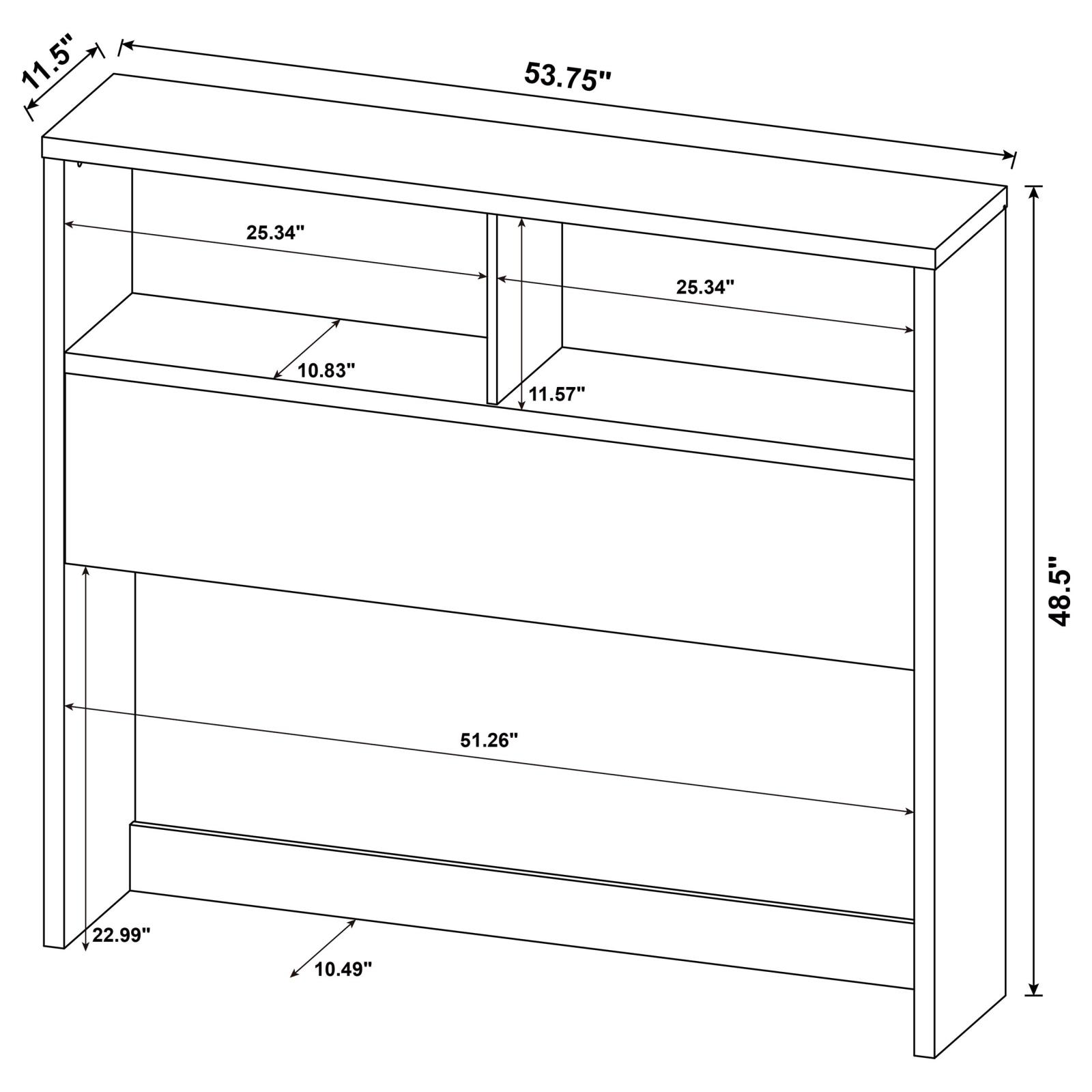 Westpark 49-inch Full Bookcase Headboard Dark Pine - Image 8
