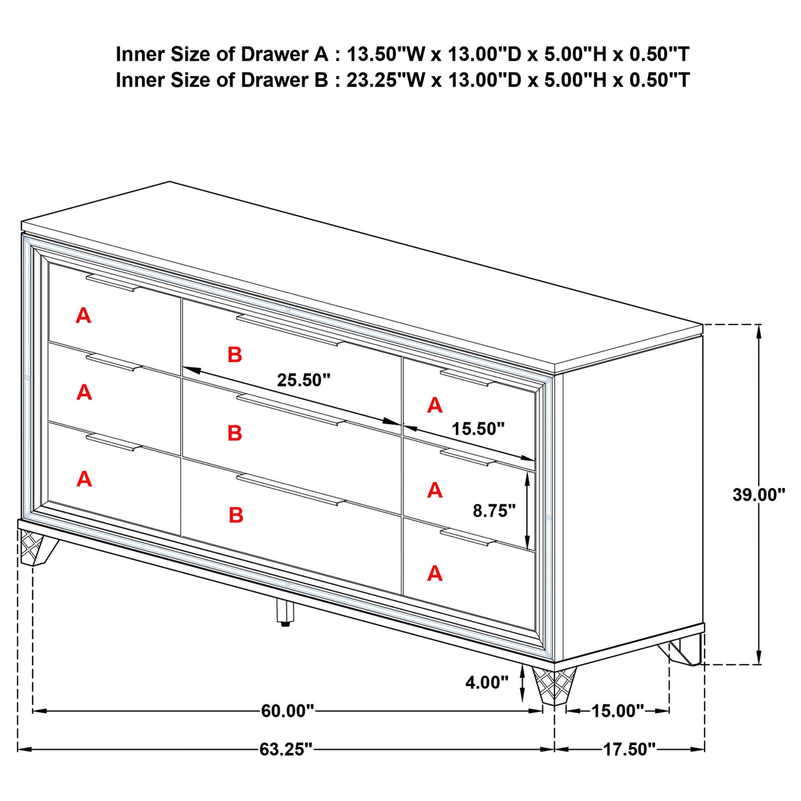 Marmore 9-drawer Dresser Cabinet White - Image 16
