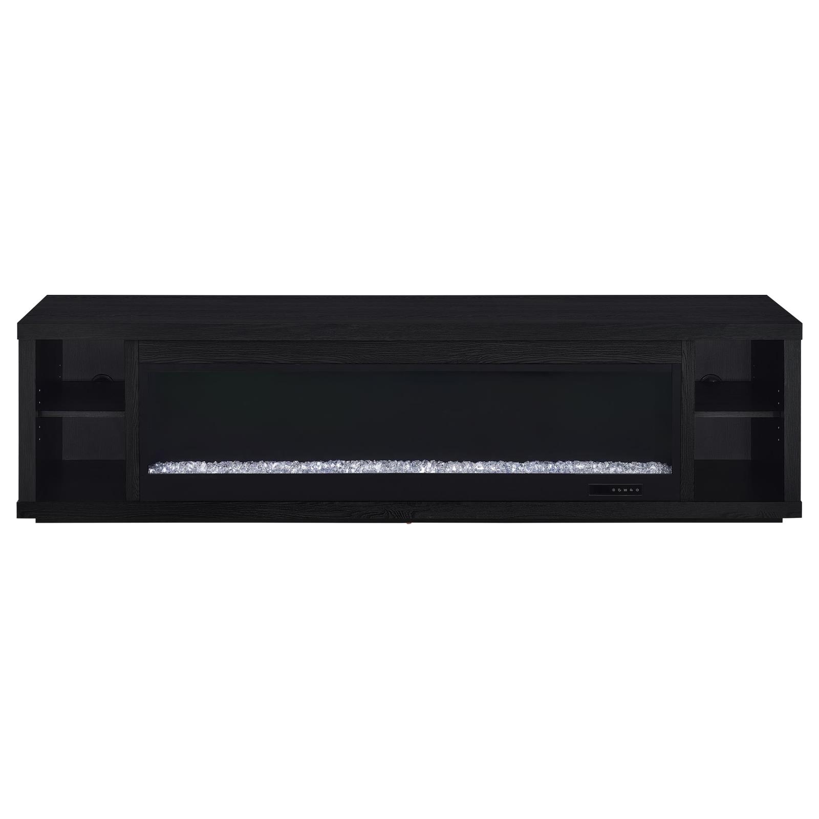 Deiter 79-inch TV Stand Fireplace Media Console Black - Image 3