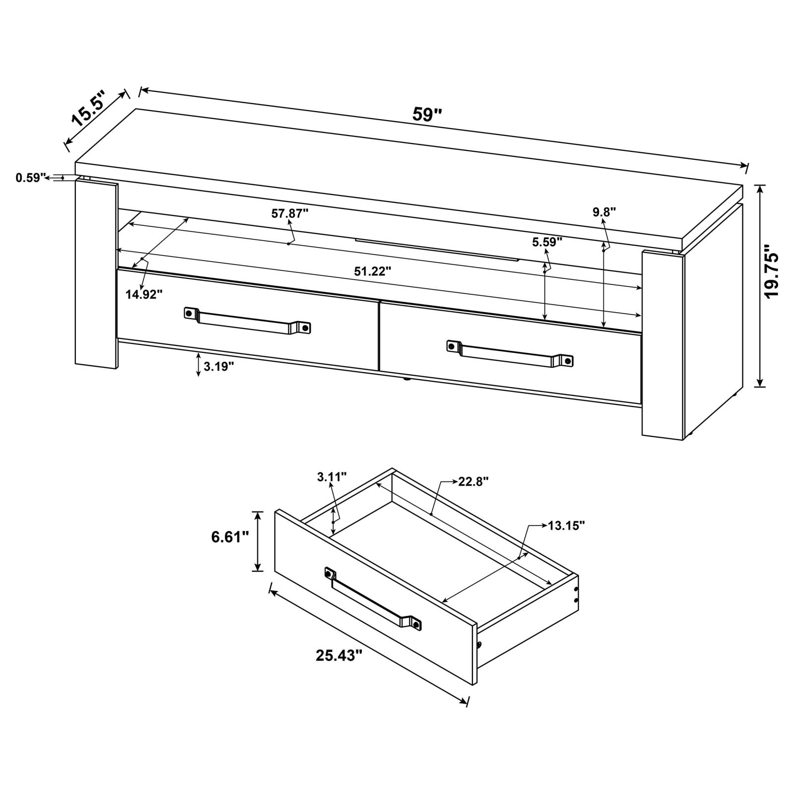 Elkton 2-drawer Engineered Wood 59-inch TV Stand Mango - Image 12