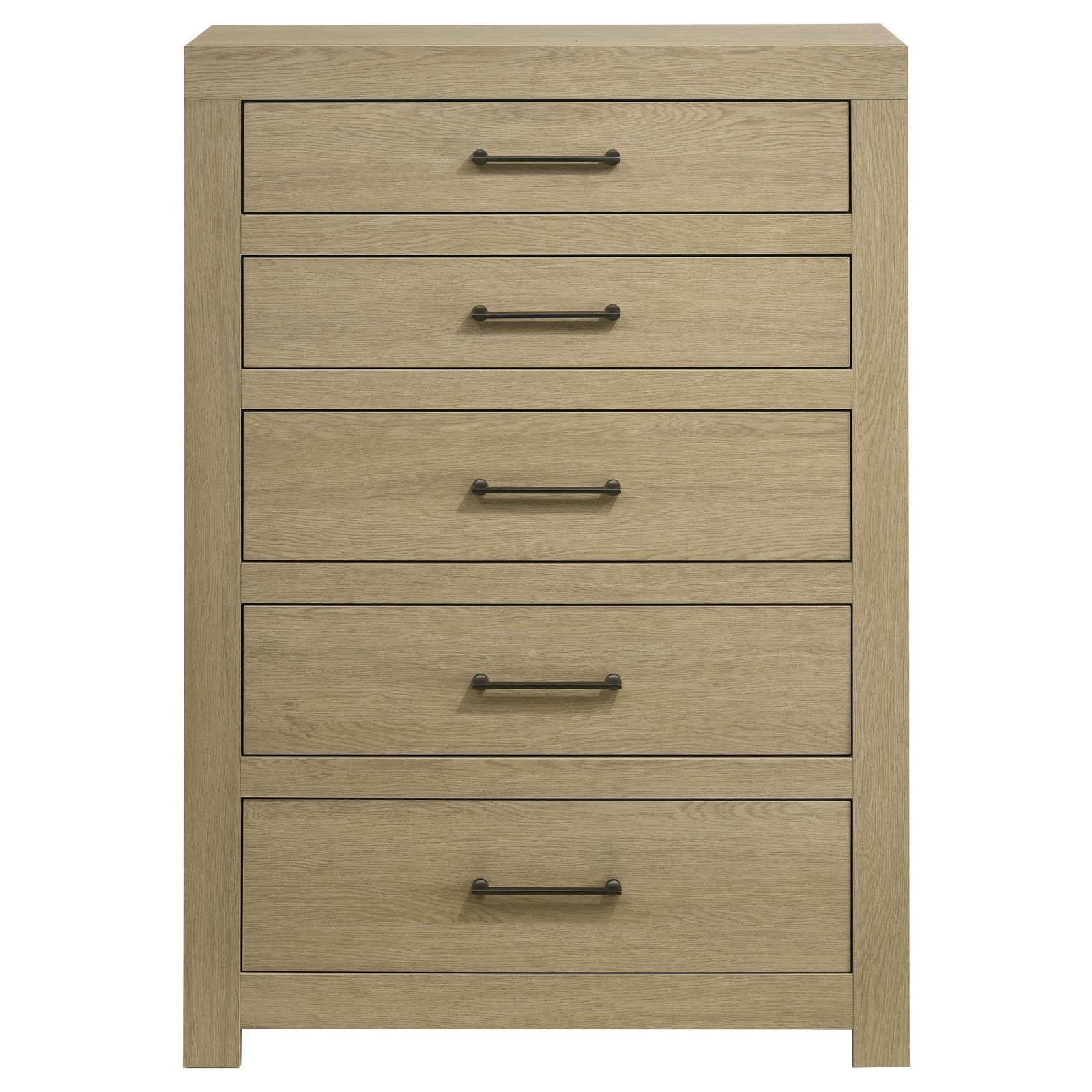 Hendricks 5-drawer Bedroom Chest of Drawers Light Oak - Image 3