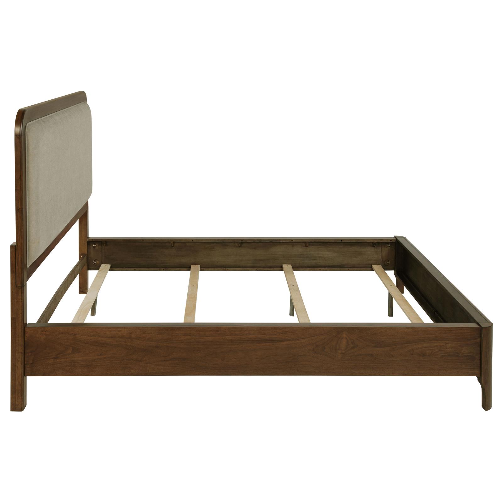 Maderia 57-inch Upholstered California King Panel Bed Walnut - Image 6