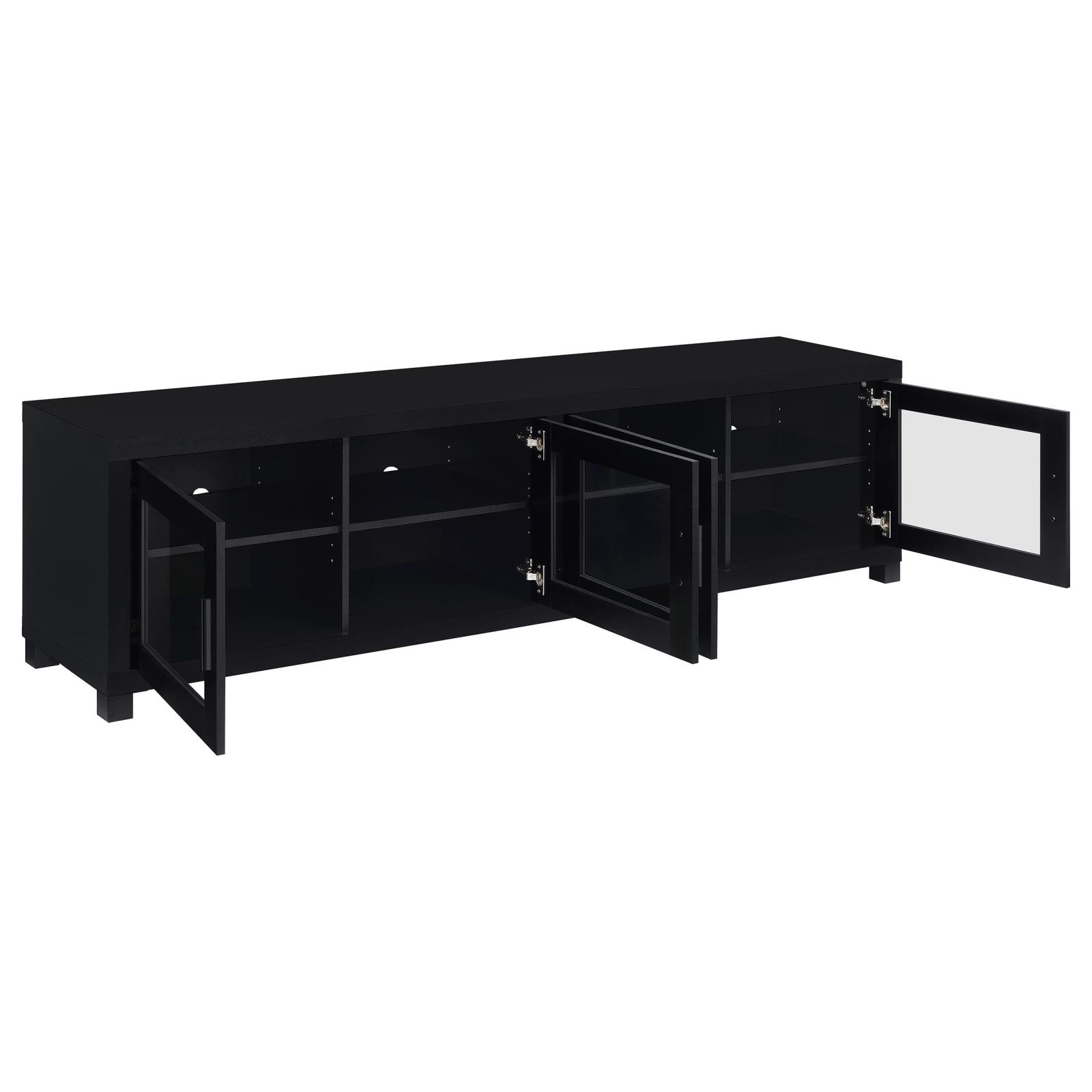 Sachin 4-door Engineered Wood 79-inch TV Stand Black - Image 3
