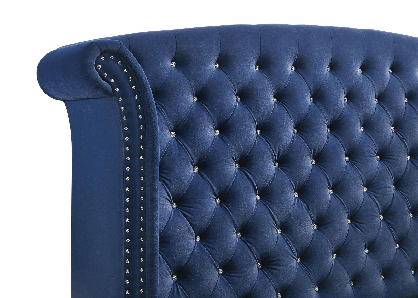 Melody Upholstered Queen Wingback Bed Pacific Blue - Image 3