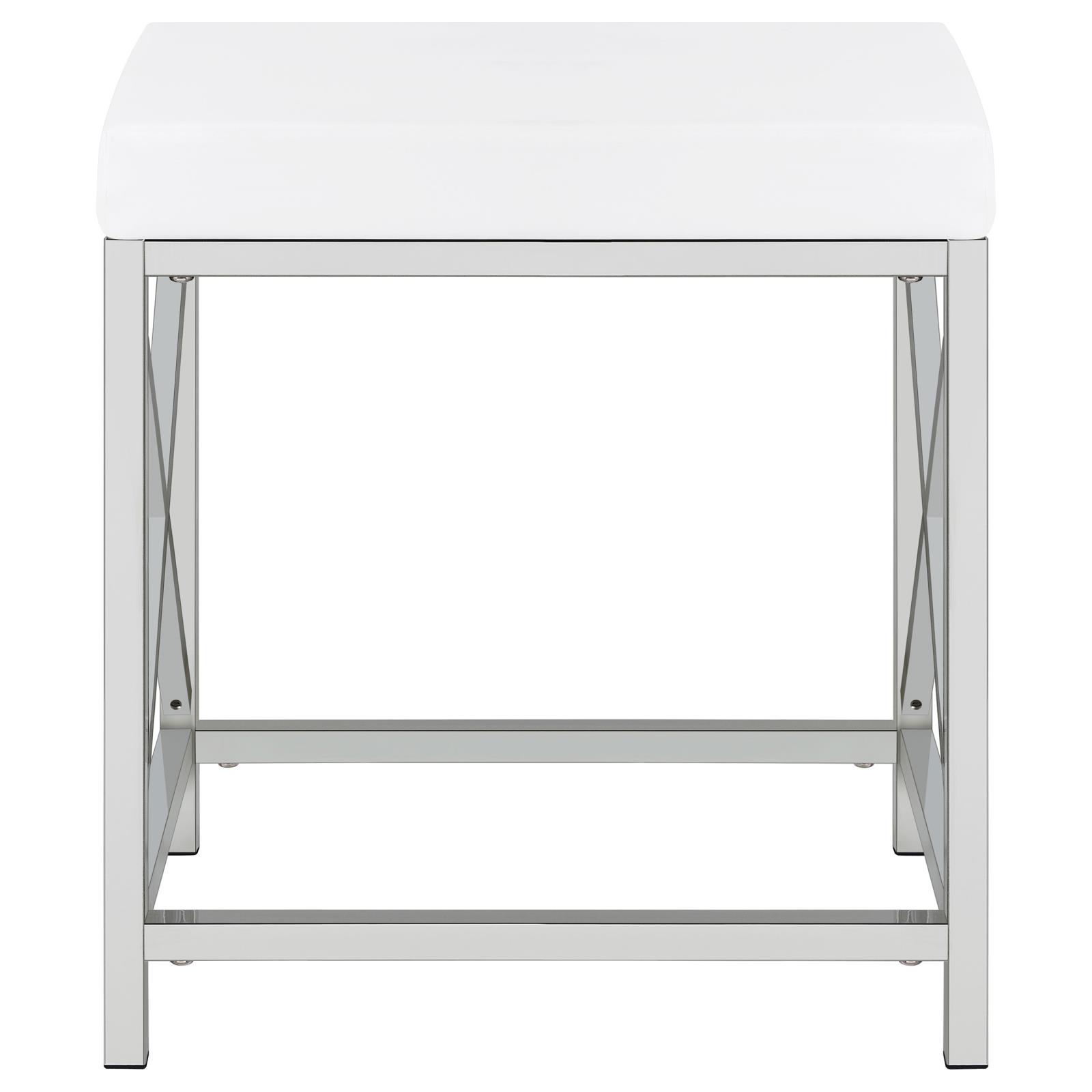 Eliza Vanity Set with Lighting & Stool White and Chrome - Image 11