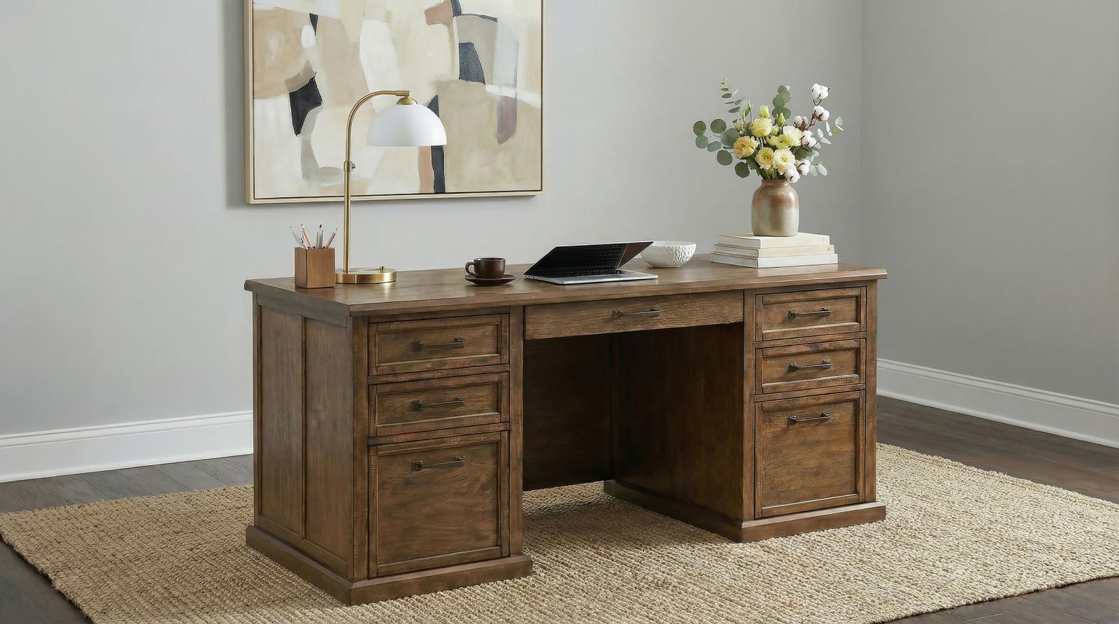 Altidore 68-inch 7-drawer Executive Home Office Desk - Image 2
