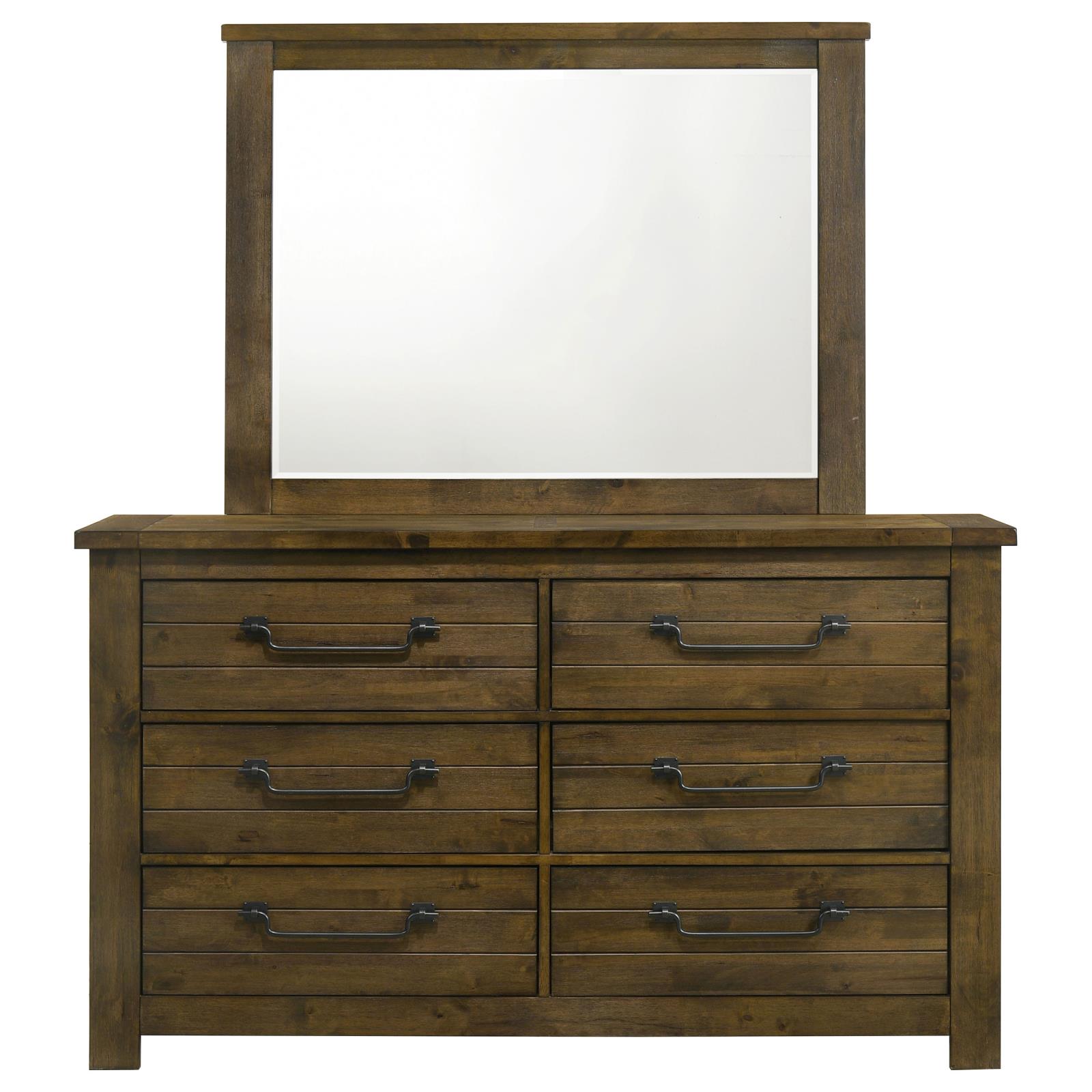 Doherty 6-drawer Dresser with Mirror Rustic Brown - Image 3