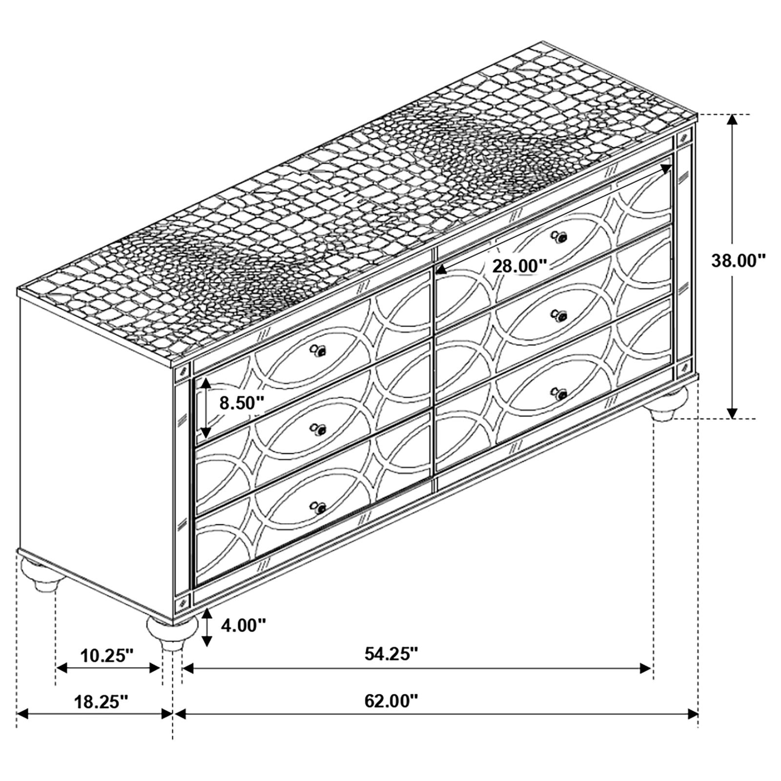 Gunnison 6-drawer Dresser Silver Metallic - Image 14