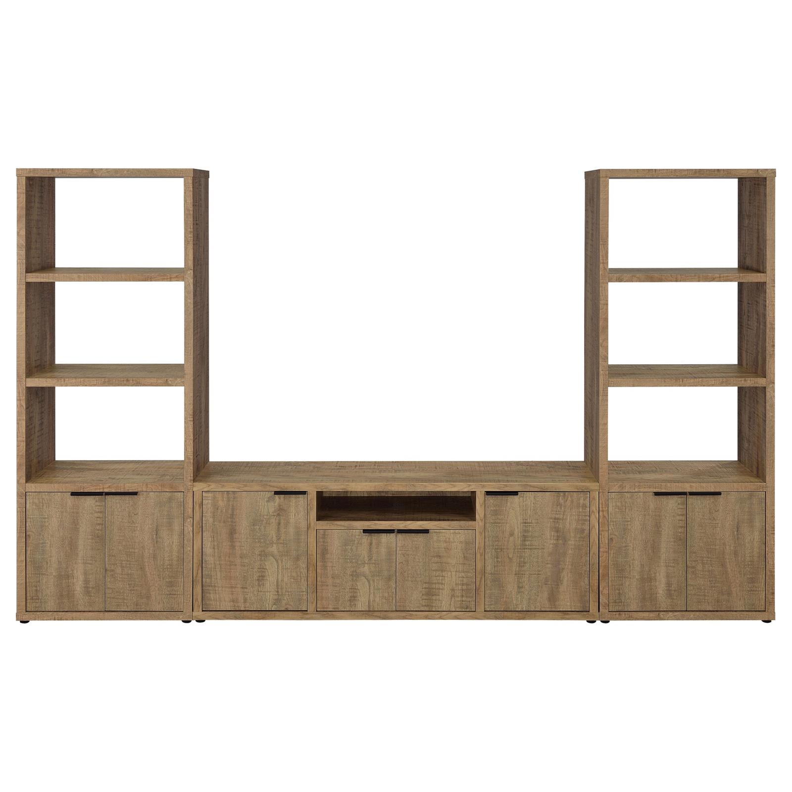 Tabby Farmhouse Media Tower with Adjustable Shelf and 2-Door Storage Mango - Image 11
