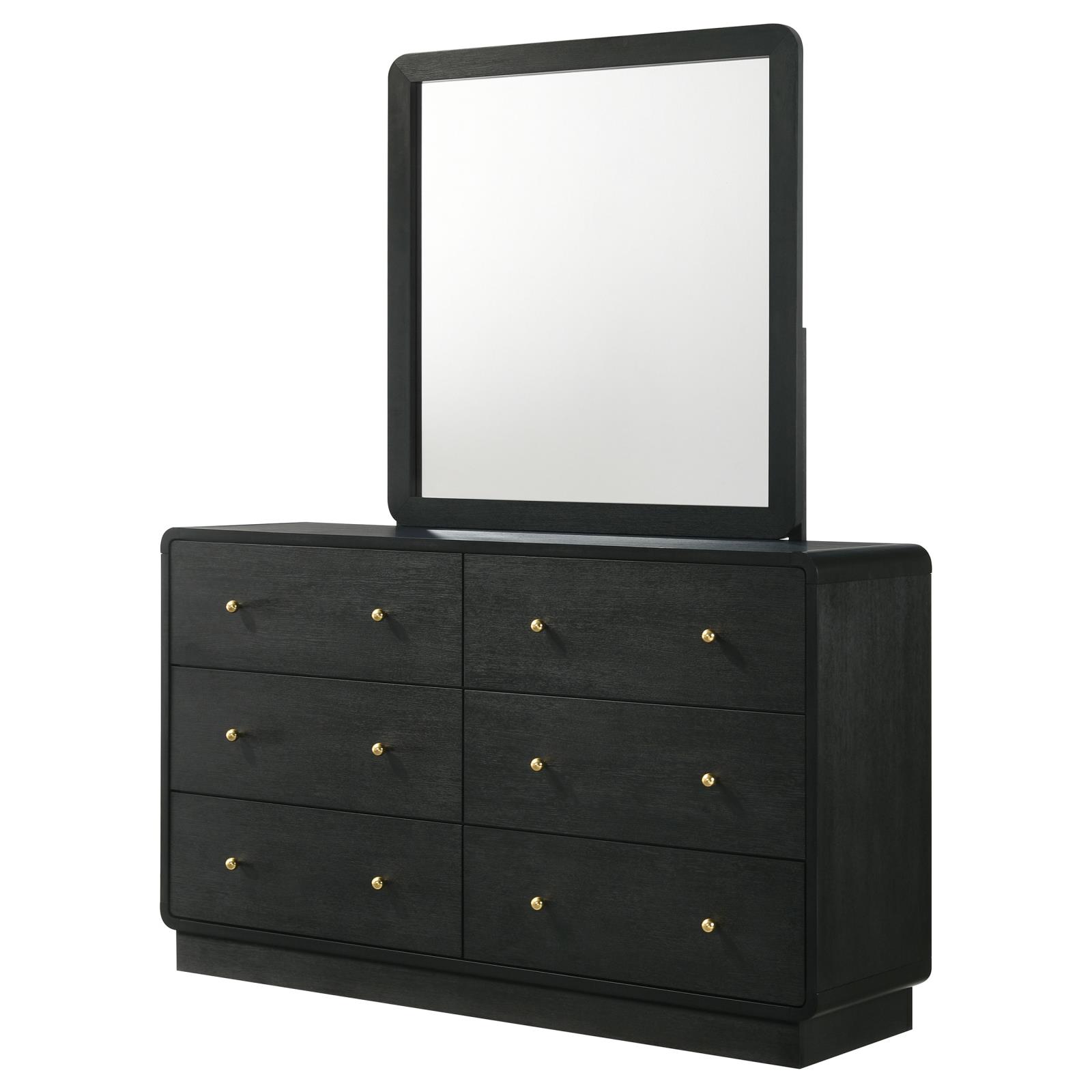 Cavelle 6-drawer Dresser and Mirror Black - Image 4
