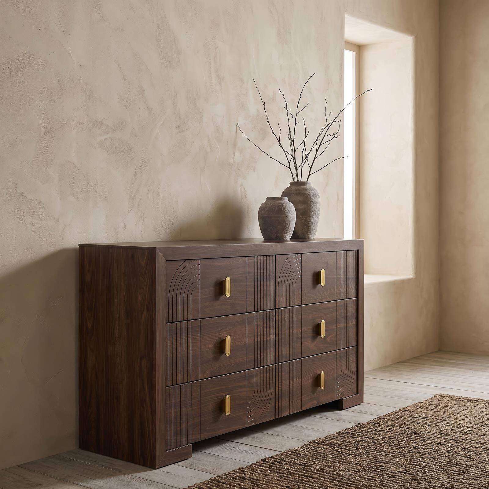 Etienne 6-drawer Bedroom Dresser Walnut - Image 2
