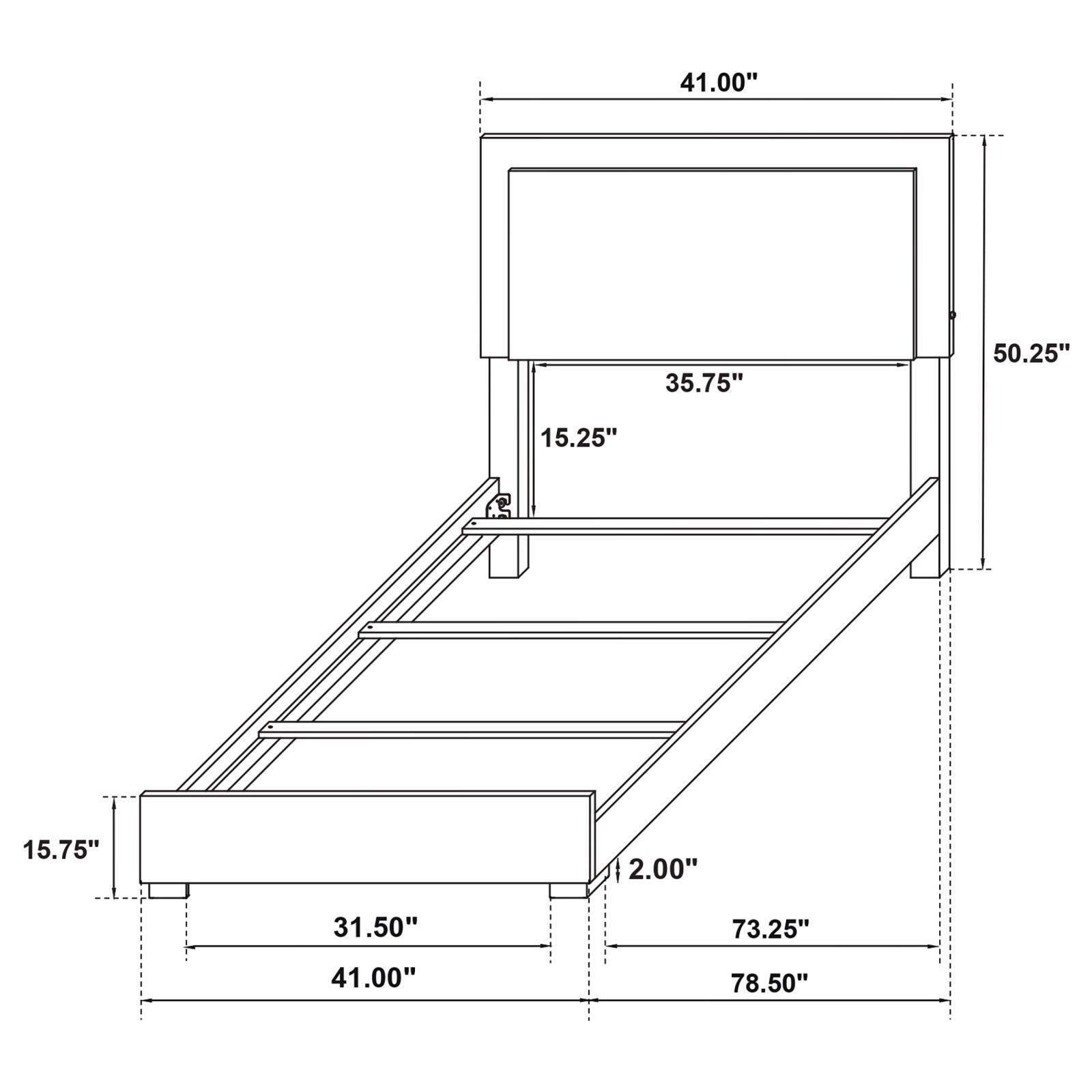 Marceline Wood Twin LED Panel Bed - Image 7