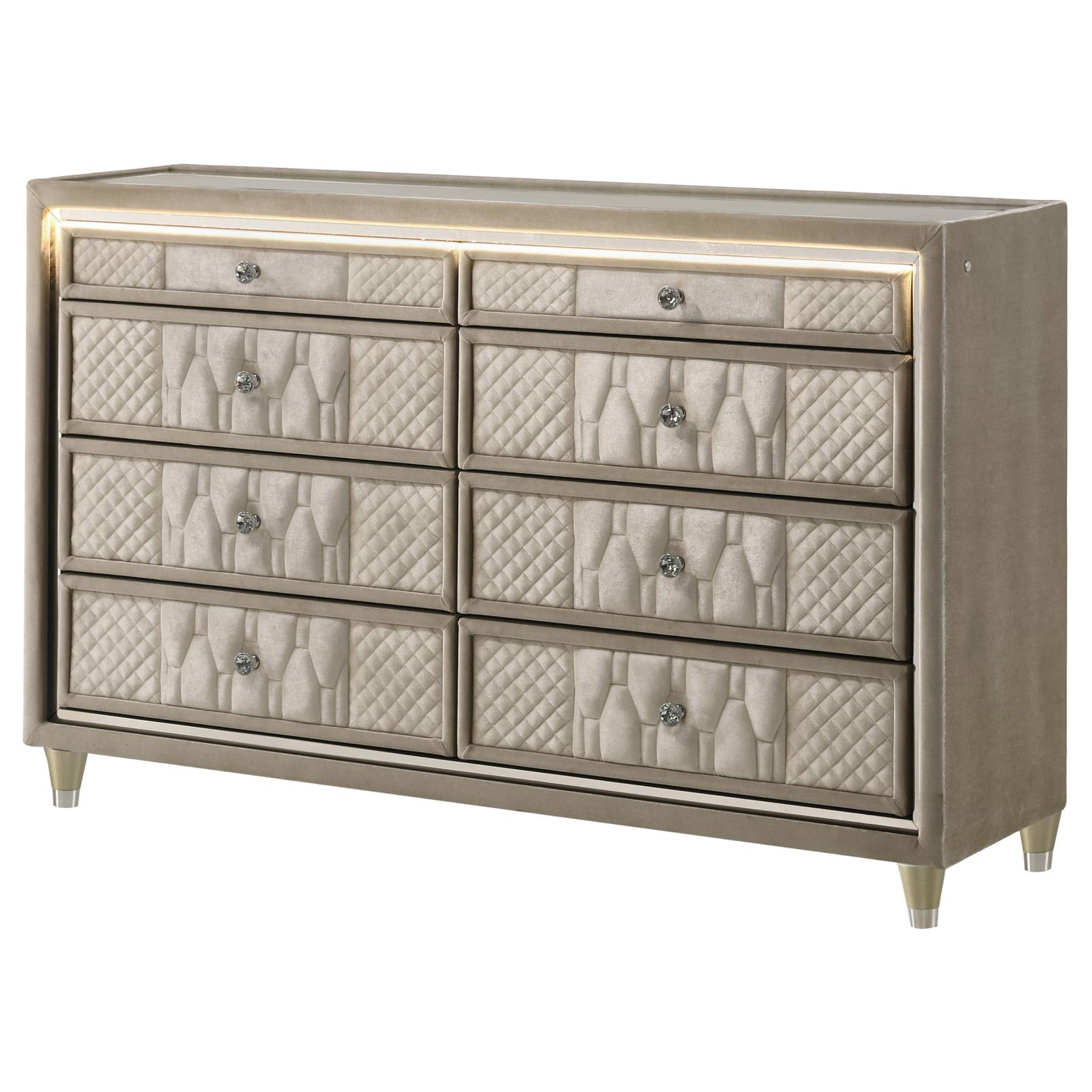 Lorient 8-drawer LED Bedroom Dresser Cabinet - Image 4