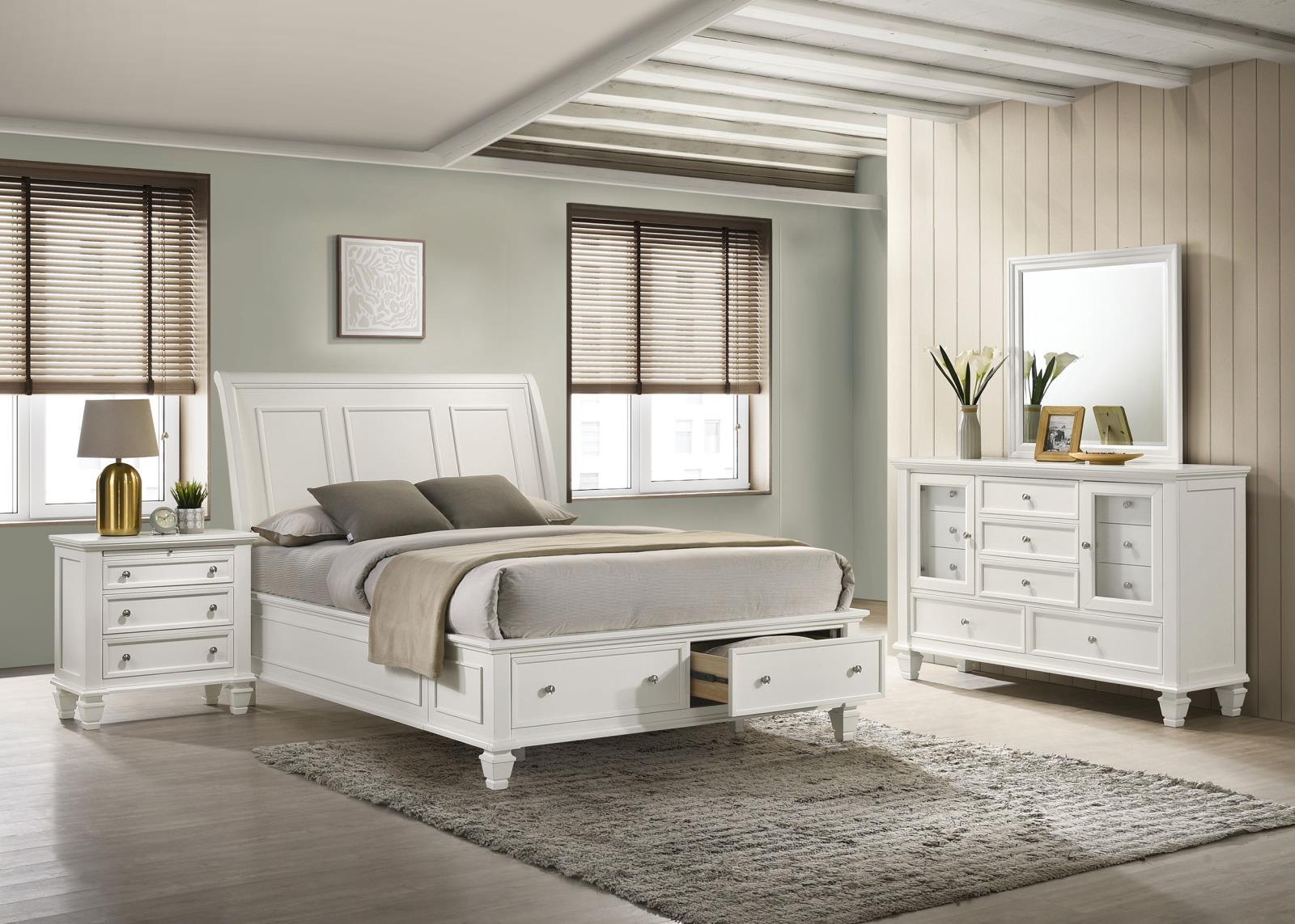 Sandy Beach Bedroom Set Cream White