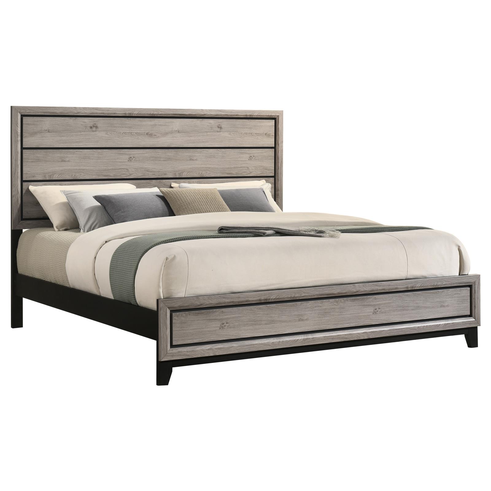 Valen Wood Eastern King Panel Bed Light Taupe - Image 3