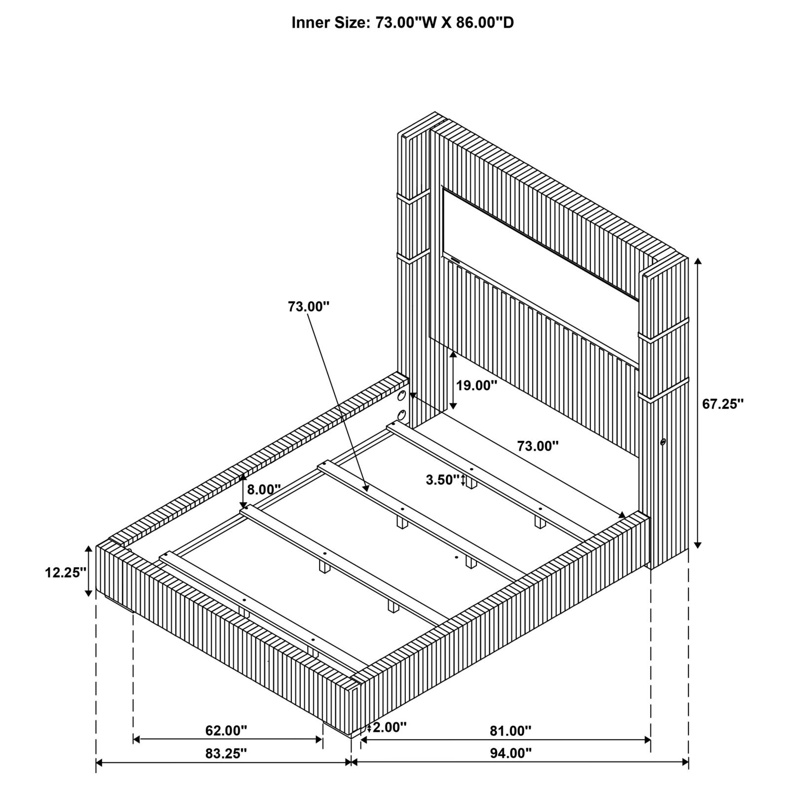 Tisdall Upholstered Cal King Flame Visualizer Bed - Image 10