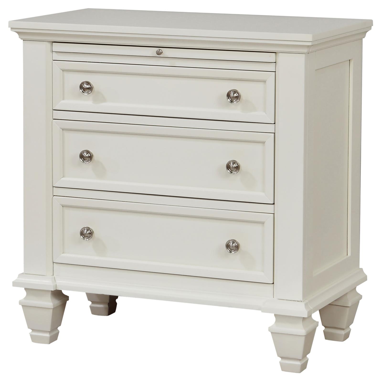 Sandy Beach 3-drawer Nightstand Cream White - Image 4