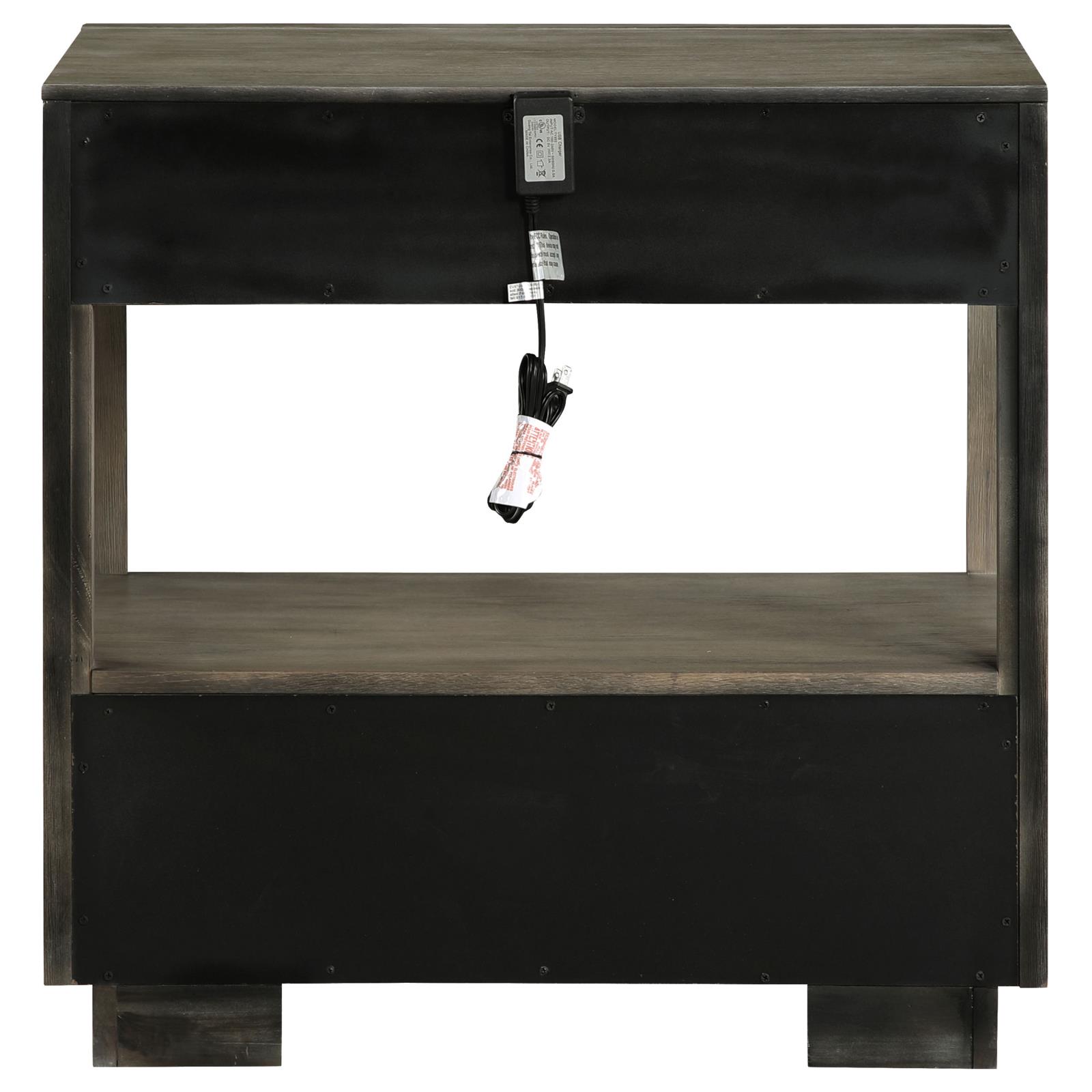 Durango 2-drawer Nightstand Bedside Table Taupe Oak - Image 7