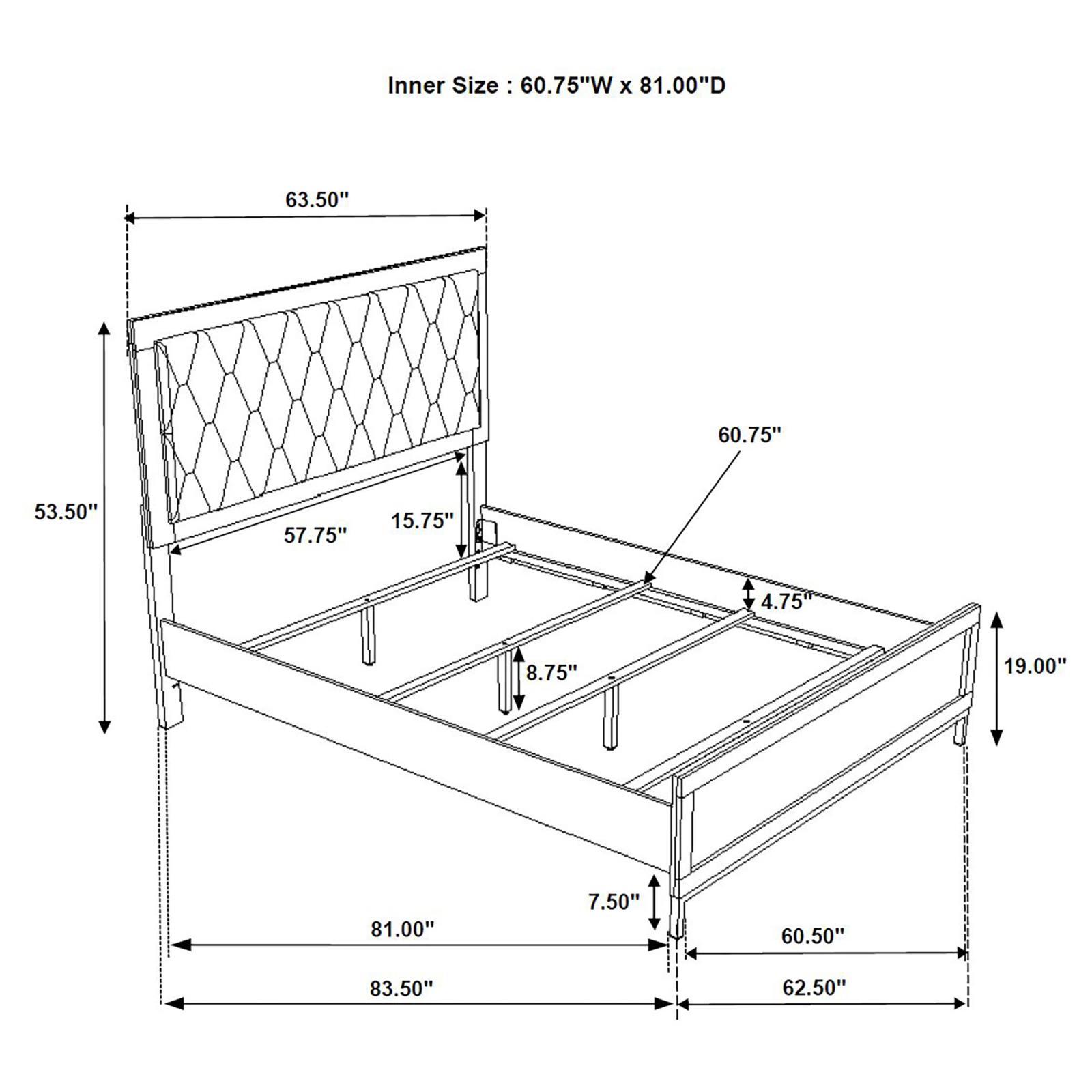 Sonora Queen Upholstered Panel Bed White - Image 9
