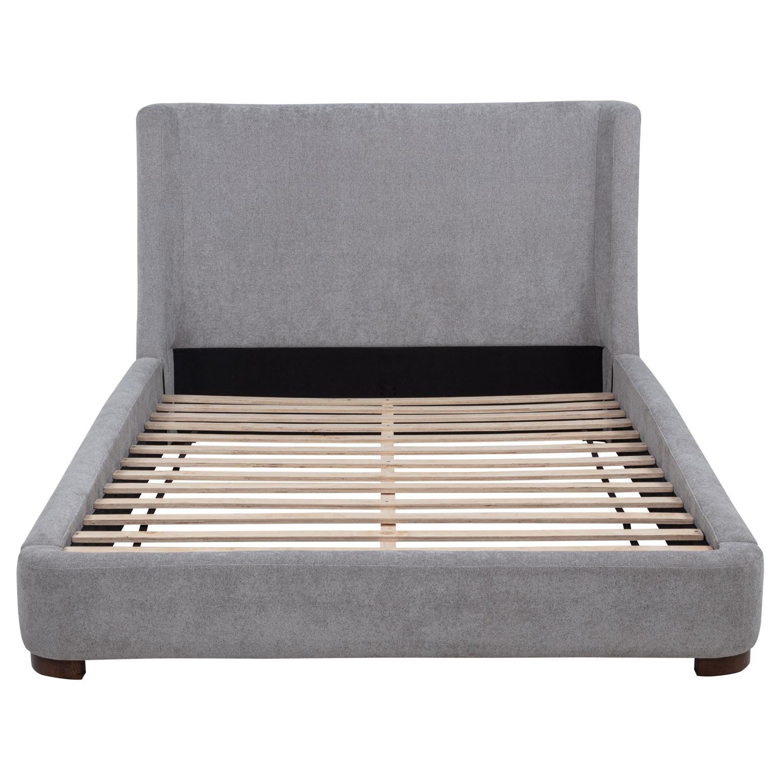 Rennes Upholstered Eastern King Wingback Platform Bed Grey - Image 4