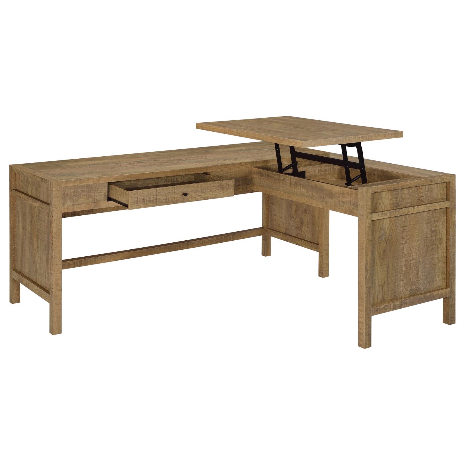 Hogan 1-drawer Lift Top L-shape Computer Writing Desk Mango - Image 2