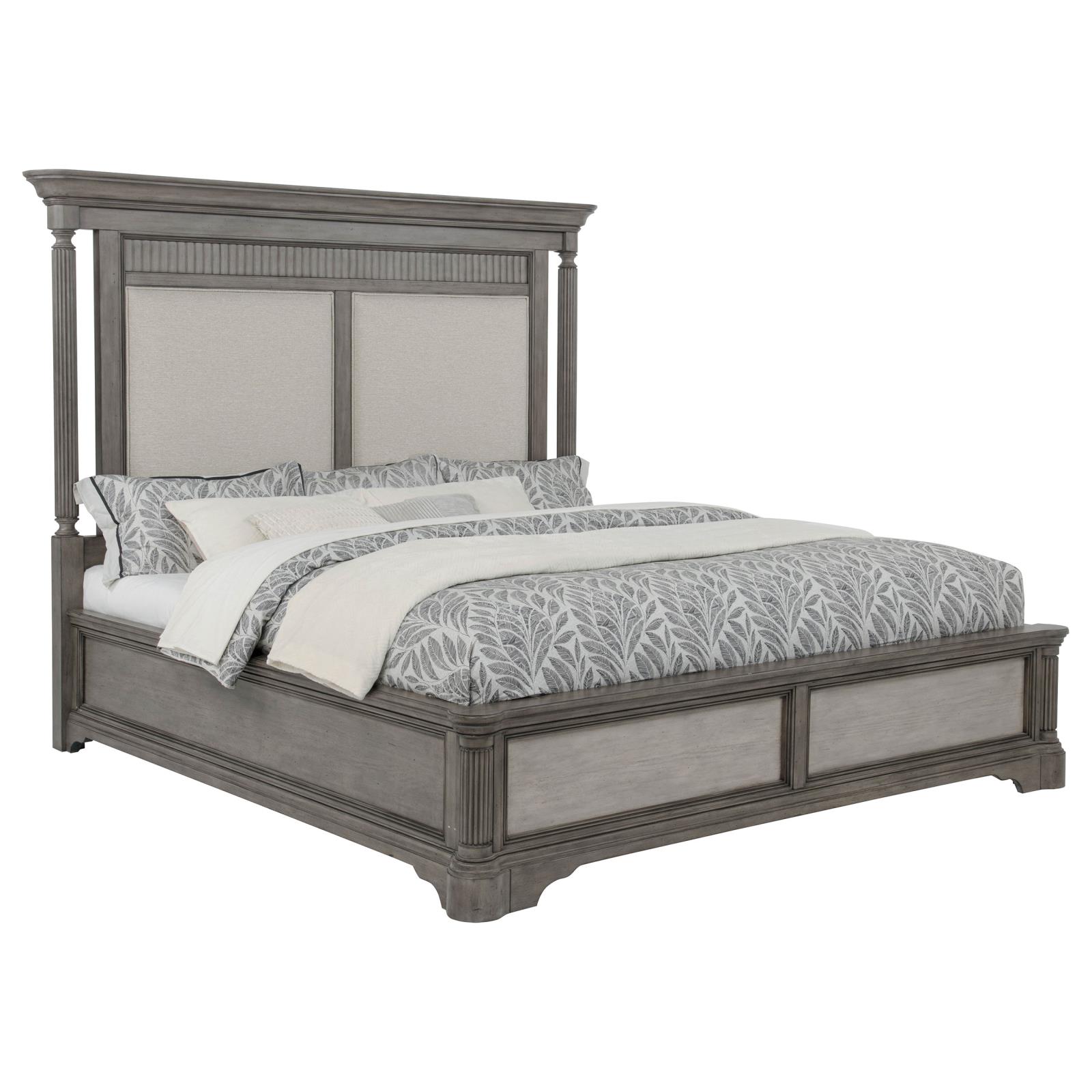 Cresswell Eastern King Upholstered Panel Bed Weathered Taupe - Image 3