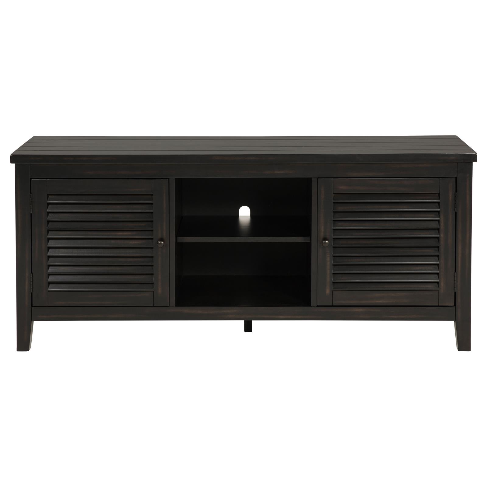 Concord 2-door 60-inch TV Stand Console Distressed Java - Image 3